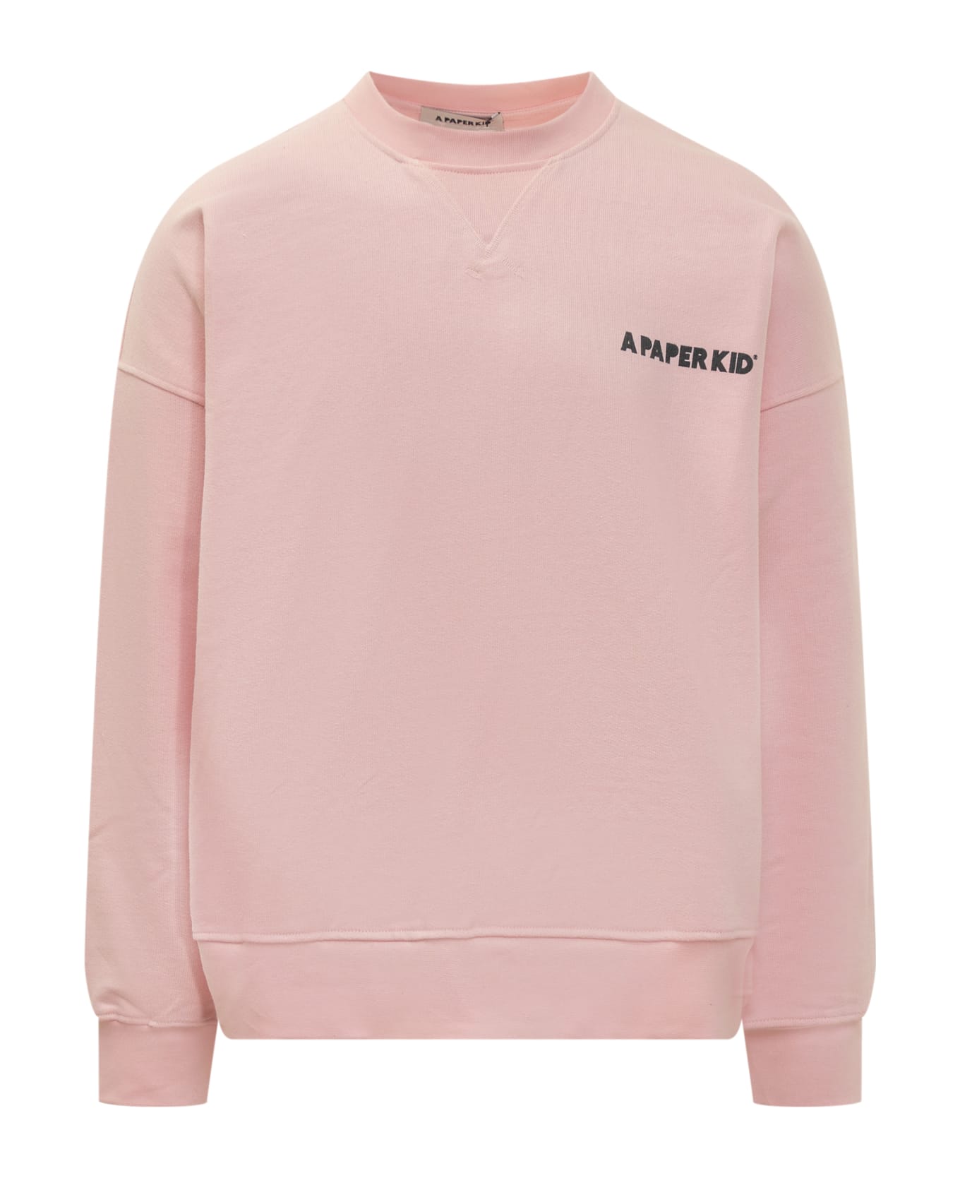 A Paper Kid Oversize Sweatshirt With Print - PINK