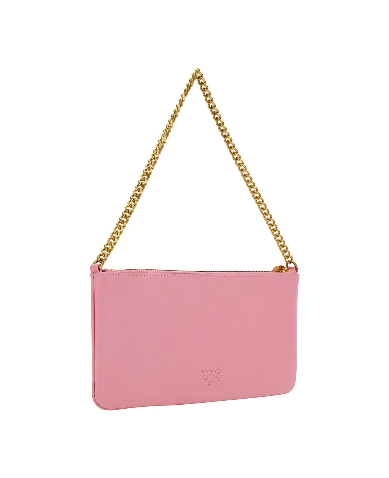 Pinko Horizontal Flat Logo Plaque Shoulder Bag - Pink