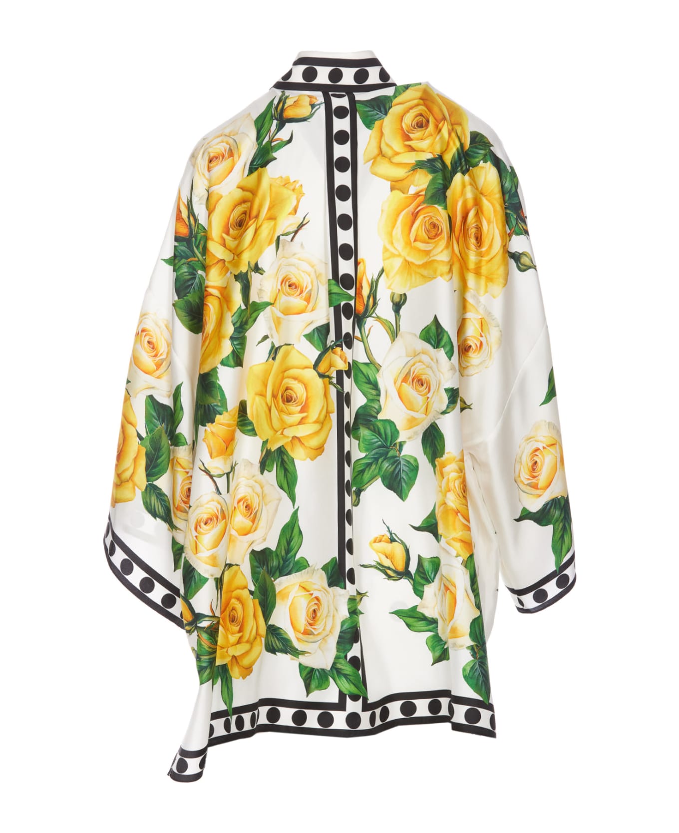 Dolce & Gabbana Silk Kaftan-style Shirt - Rose gialle fdo bco