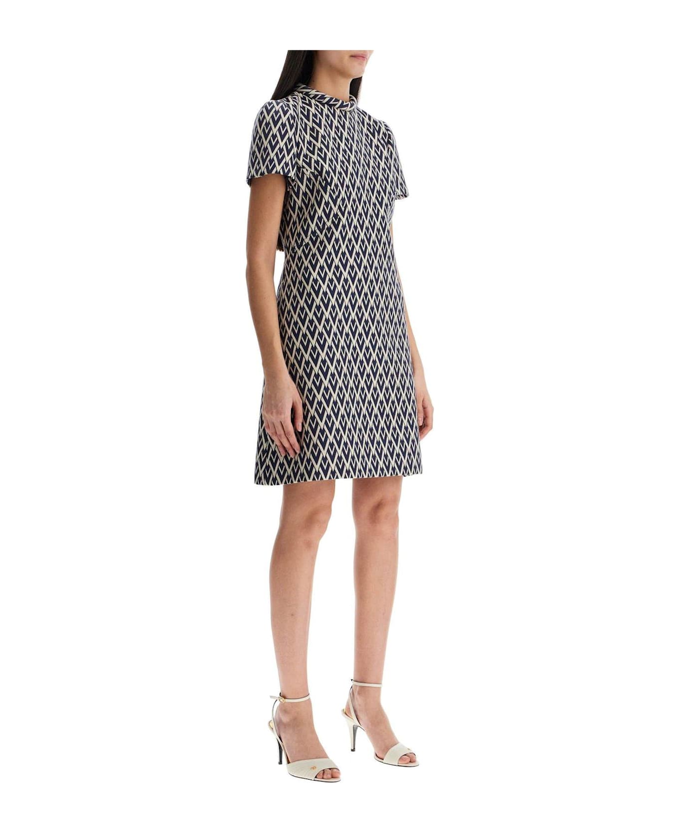 Valentino Garavani All-over Patterned Short-sleeved Mini Dress