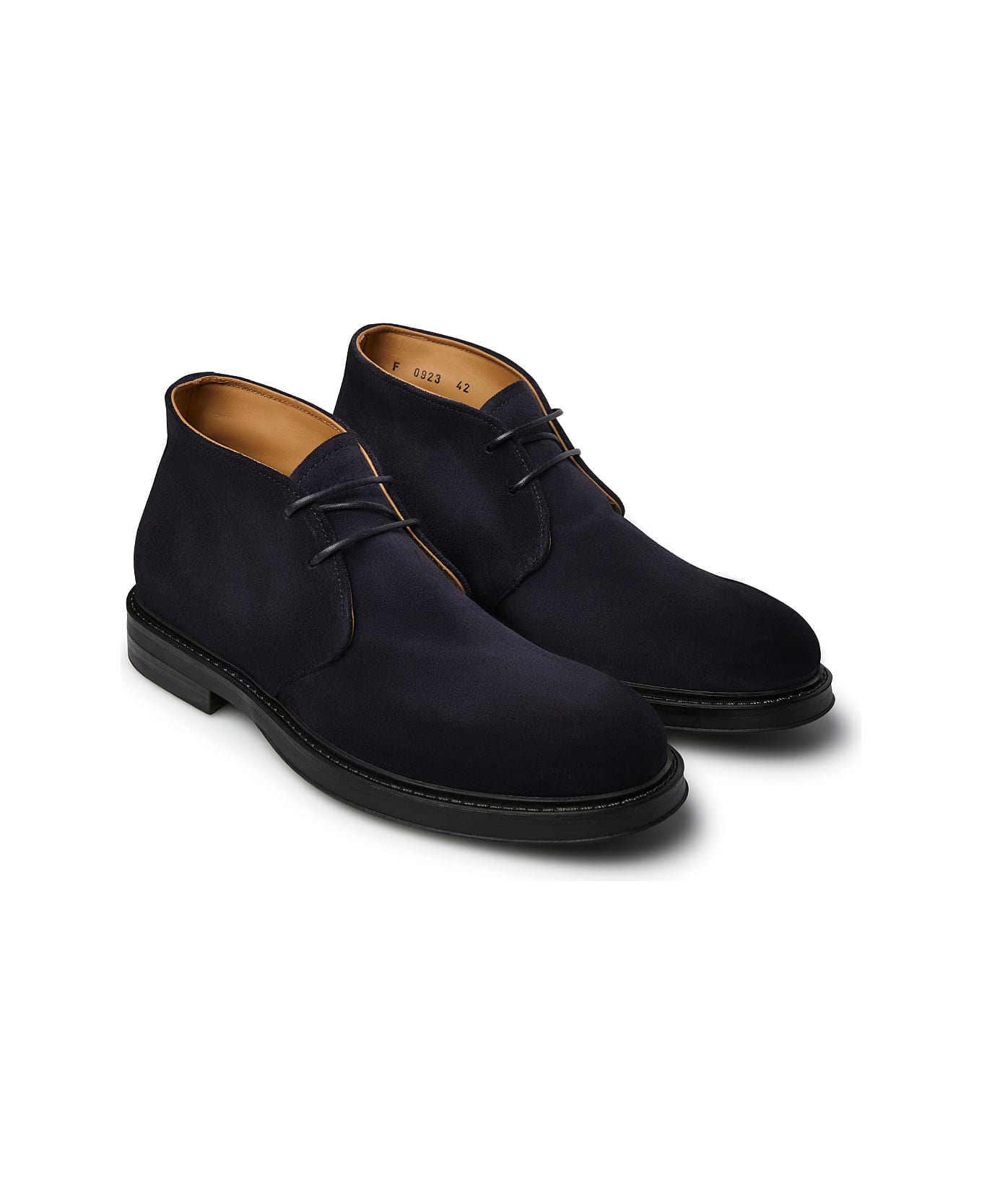 Fabi High-laced Boots In Velour - BLU NAVY