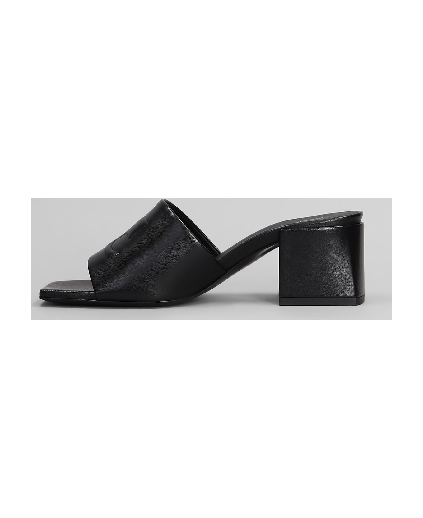 Courrèges Sandals In Black Leather - black