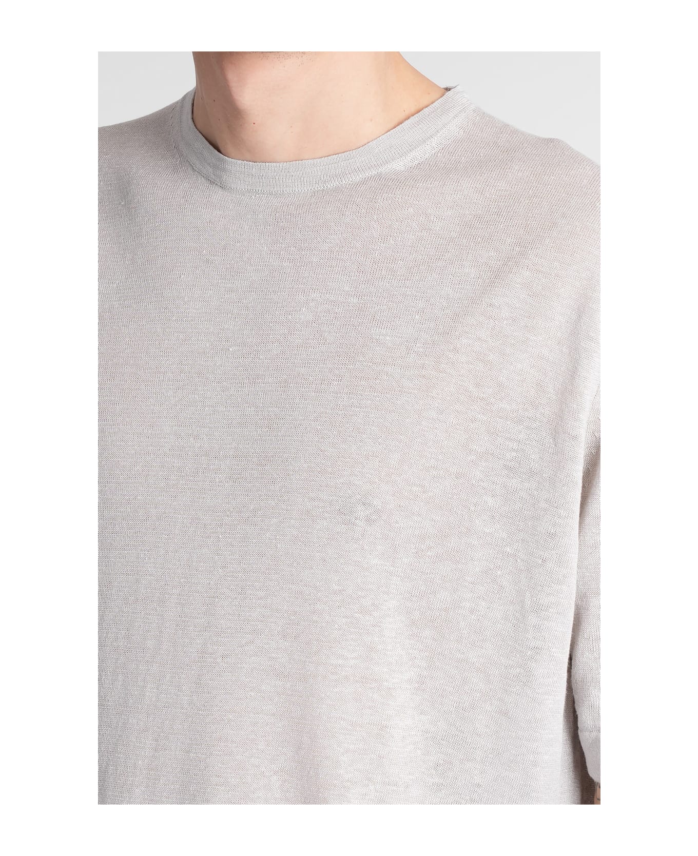 Ballantyne T-shirt In Grey Linen - grey