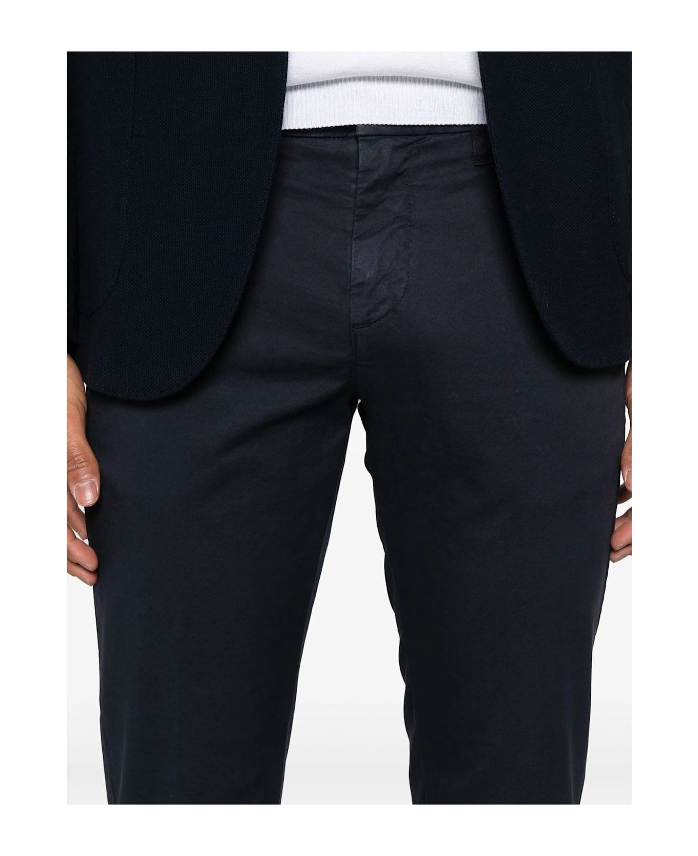 Fay Blue Cotton Blend Trousers - Blue