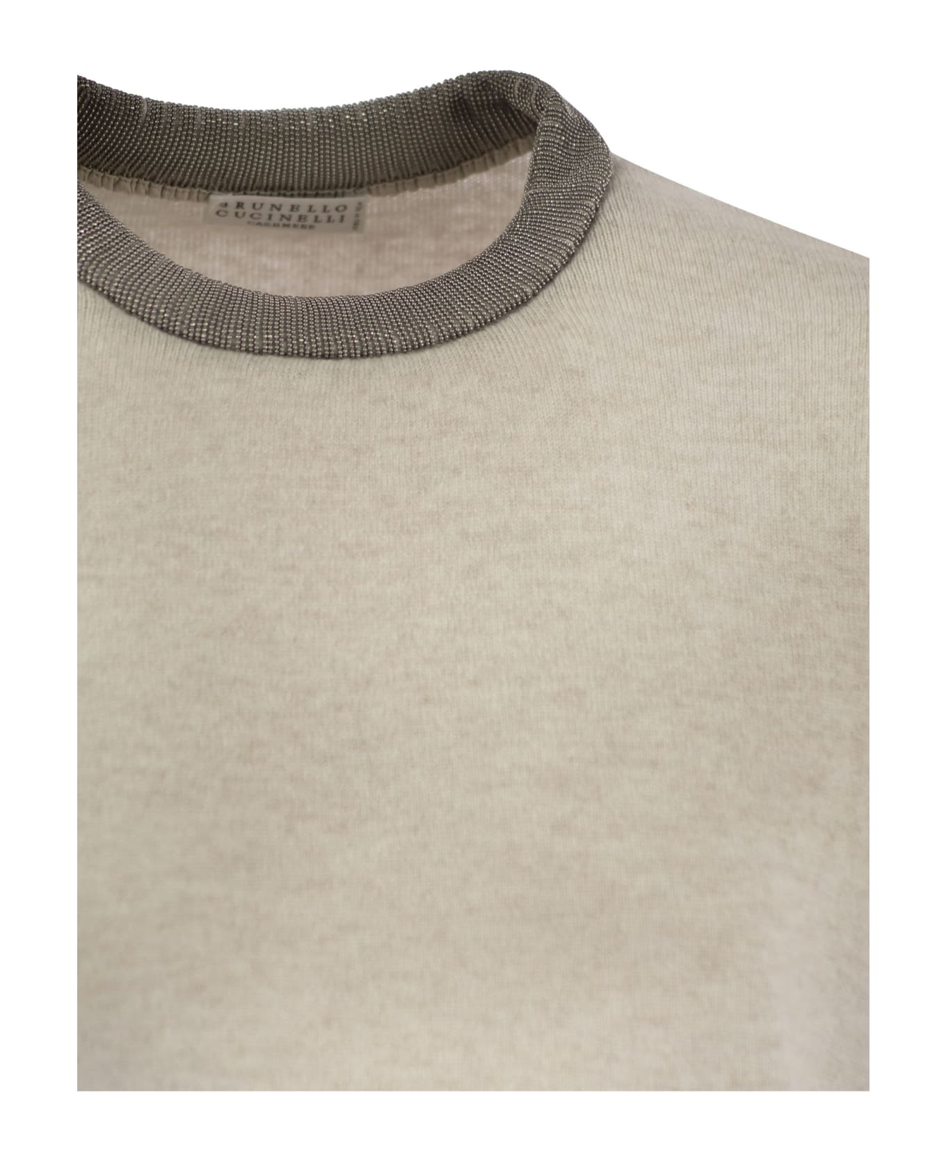 Brunello Cucinelli Cashmere Sweater With Necklace - Pearl フリース