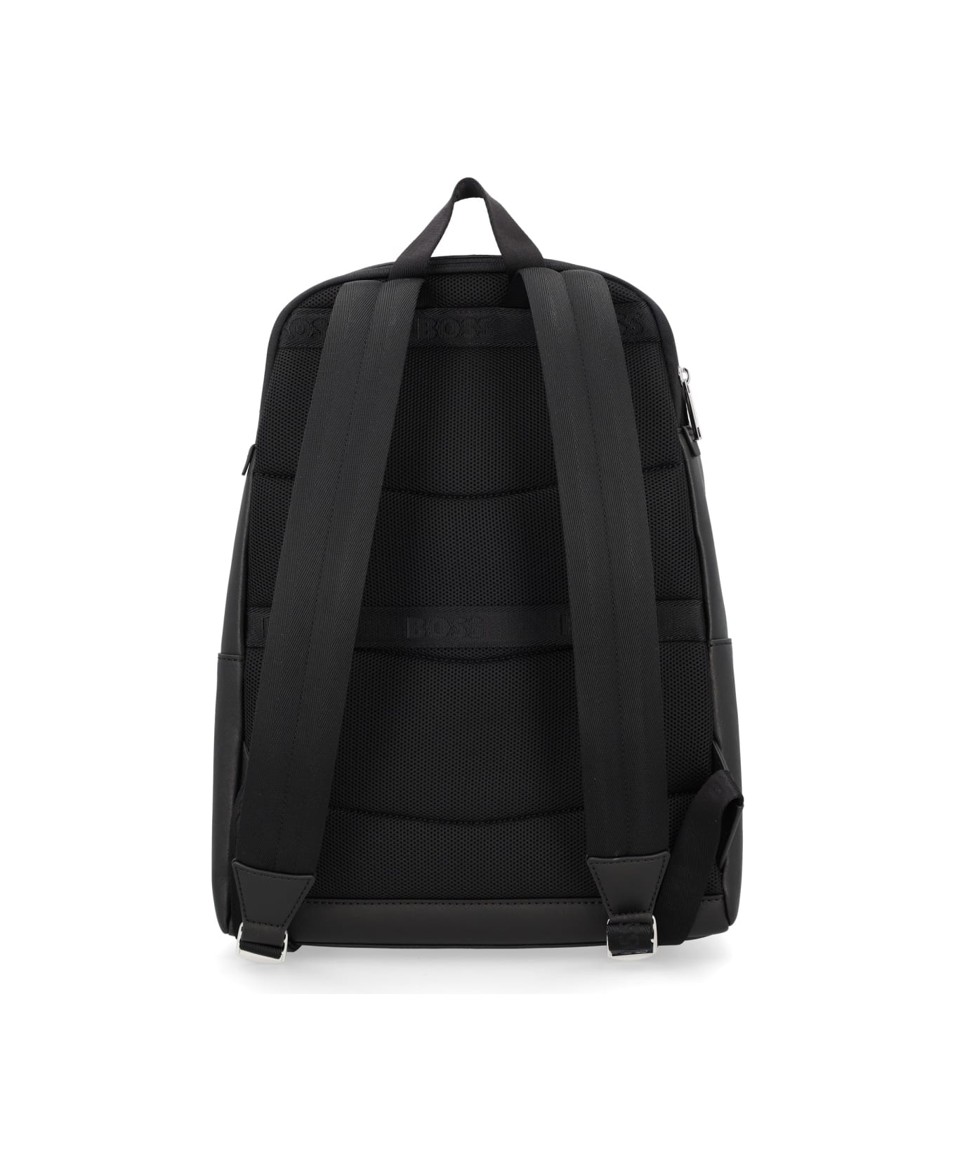 Hugo Boss Leather Backpack - BLACK
