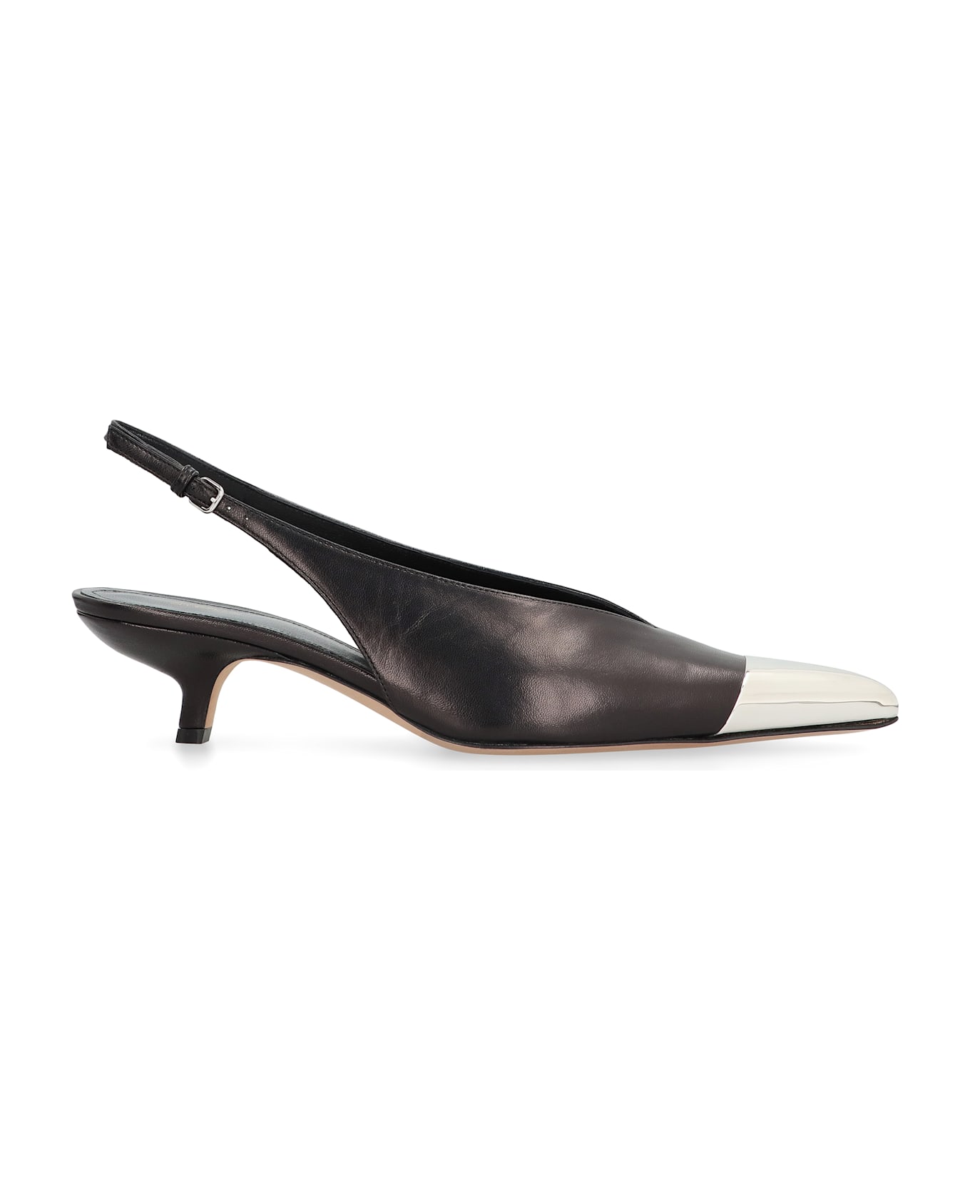SportMax Liuti Leather Slingback Pumps - black