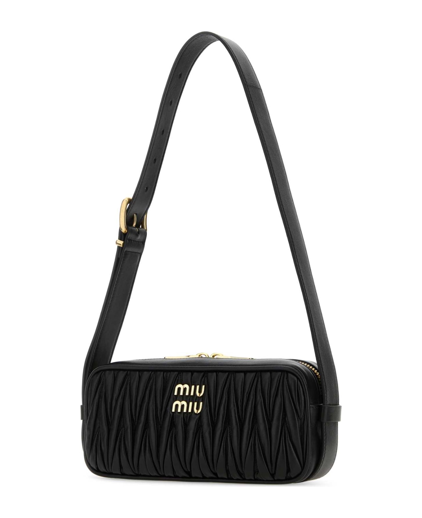 Miu Miu Black Nappa Leather Shoulder Bag - NERO