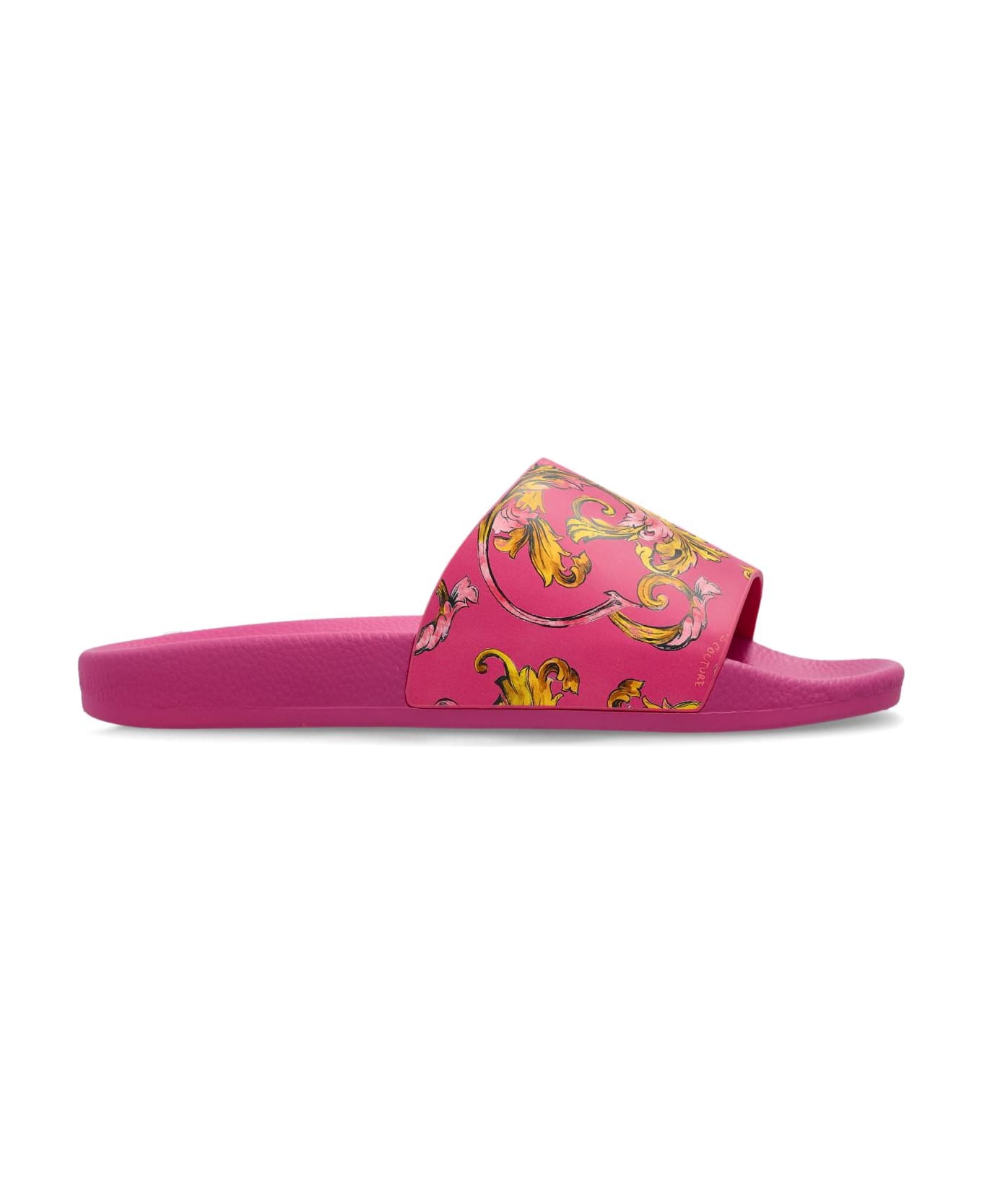 Versace Jeans Couture Rubber Slides With Print - PINK