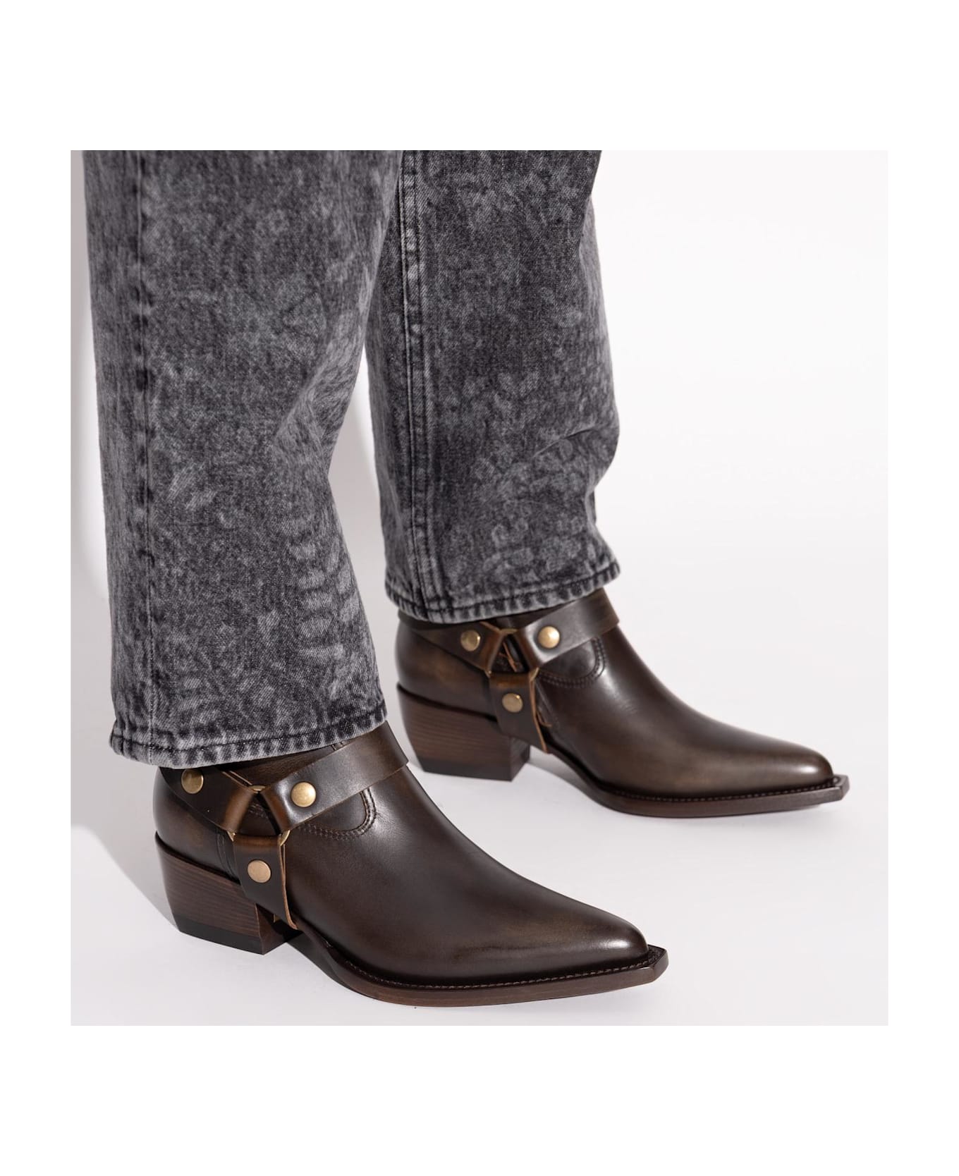 Golden Goose Leather Ankle Boots 
debbie
 - Marrone scuro