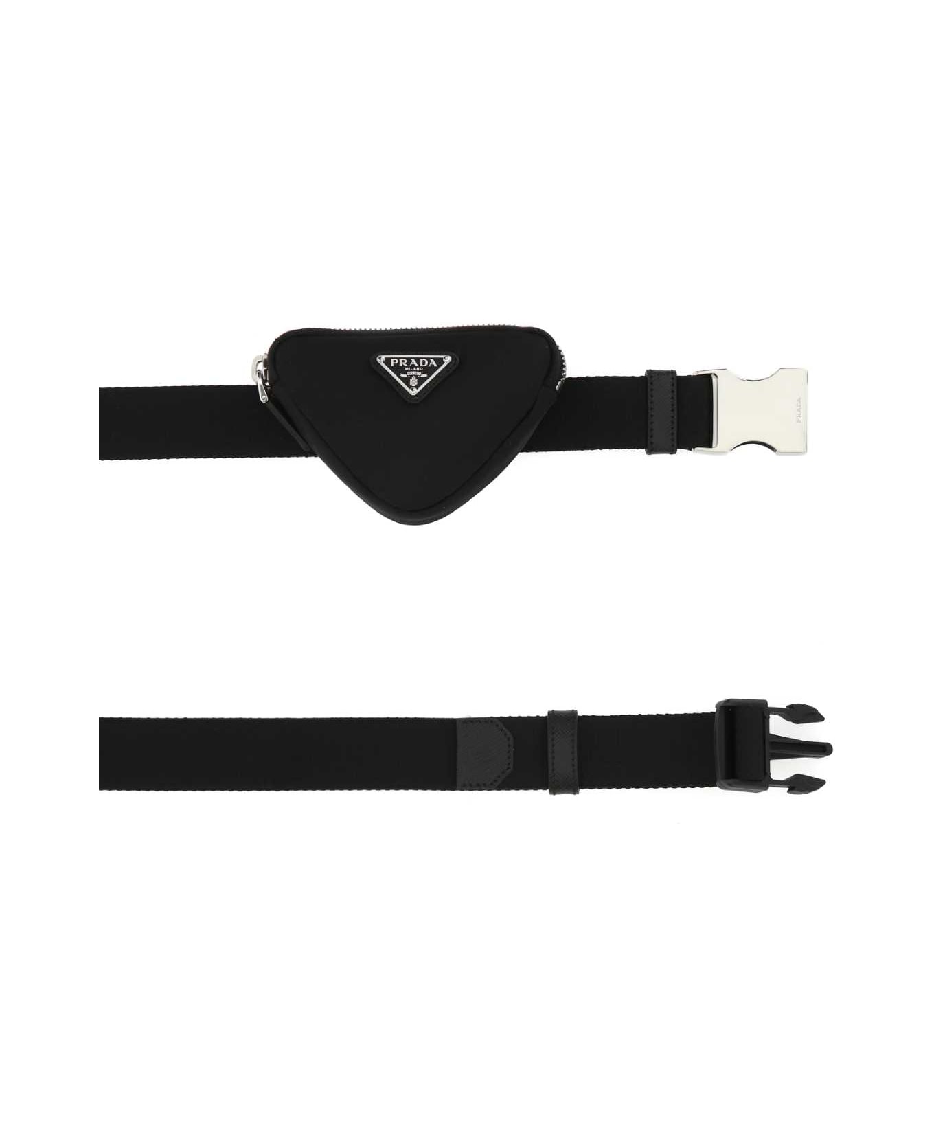 Prada Black Fabric Belt - Black