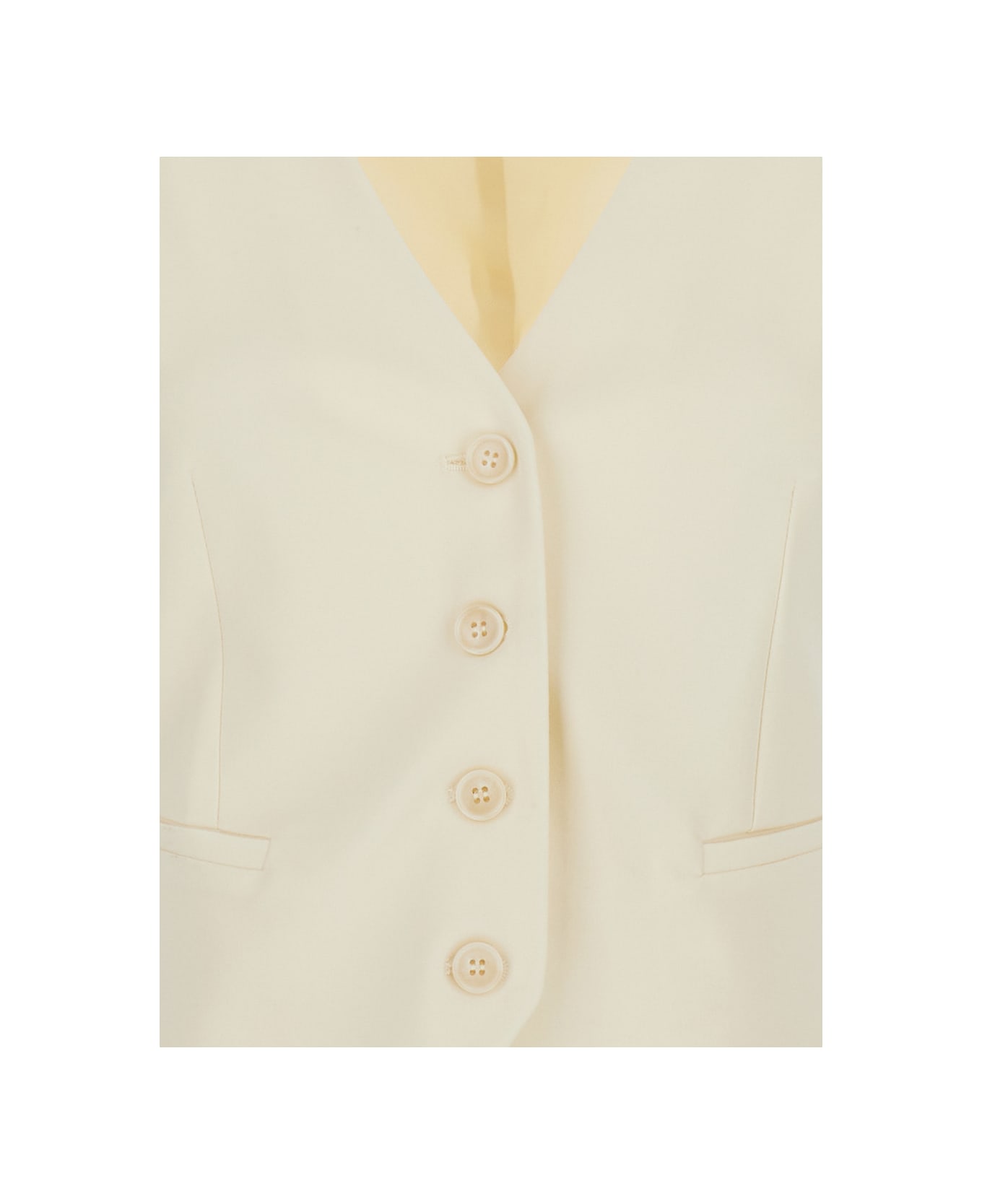 PT Torino Cream White Single-breasted Vest In Wool Man - White