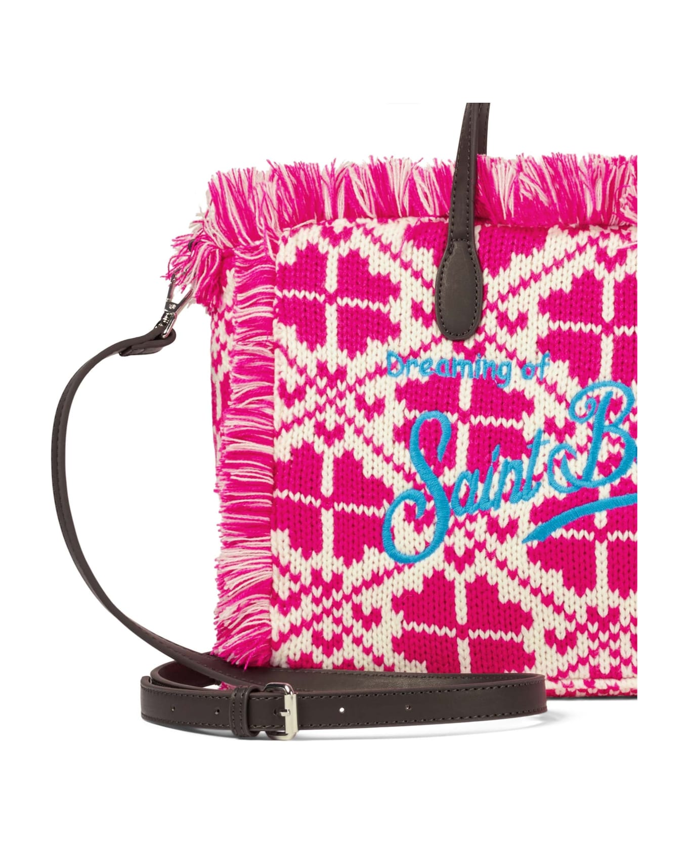 MC2 Saint Barth Colette Wooly Handbag With Fair Isle Pattern - PINK