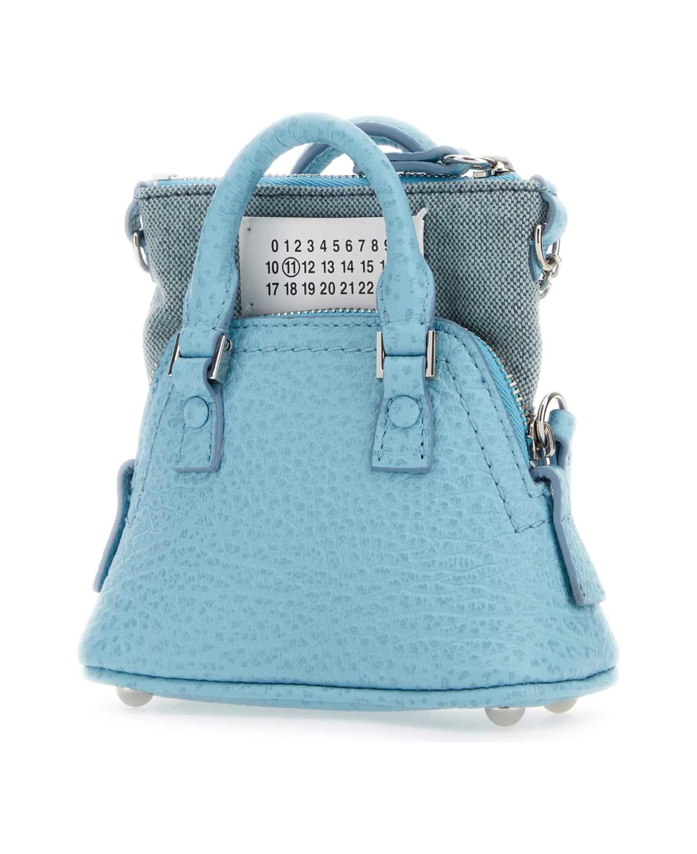 Maison Margiela Light Blue Leather And Fabric 5ac Classique Baby Handbag - AQUA