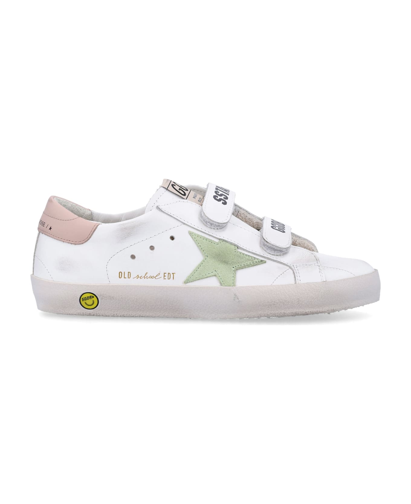 Golden Goose Kid- Old School Sneakers - WHITE/LIGHT GREEN