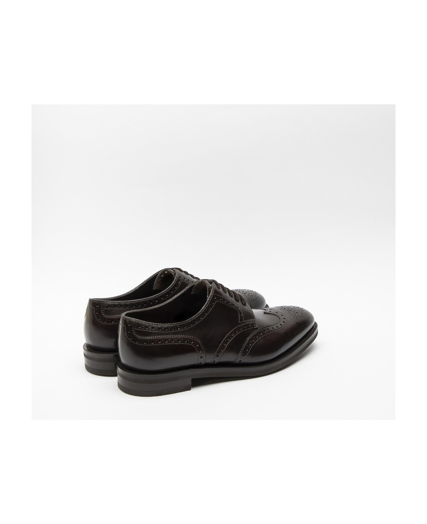 John Lobb Hayle Dark Brown Misty Calf Derby Shoe - Marrone