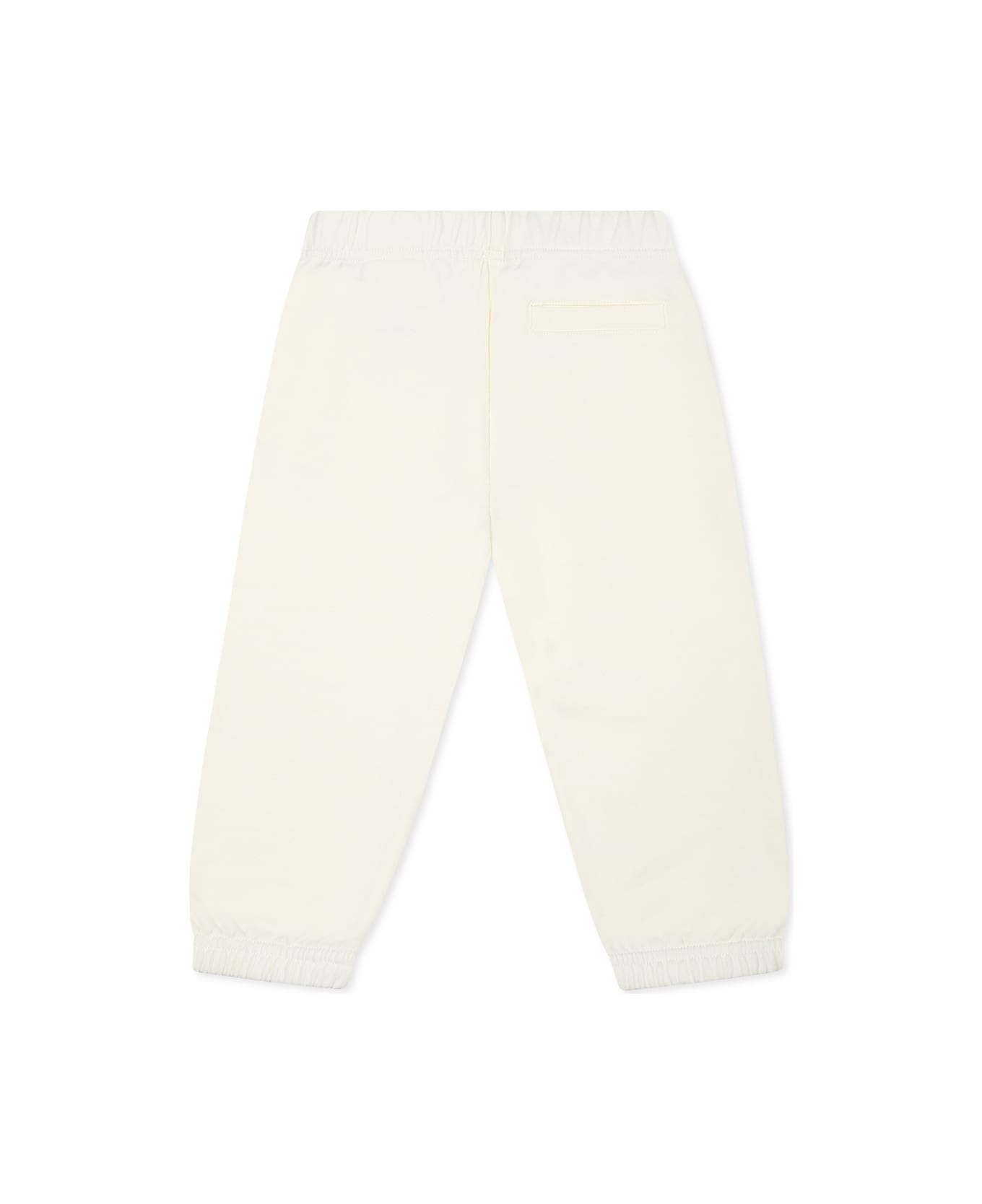 Palm Angels Ivory Trousers For Baby Girl With Logo - Ivory