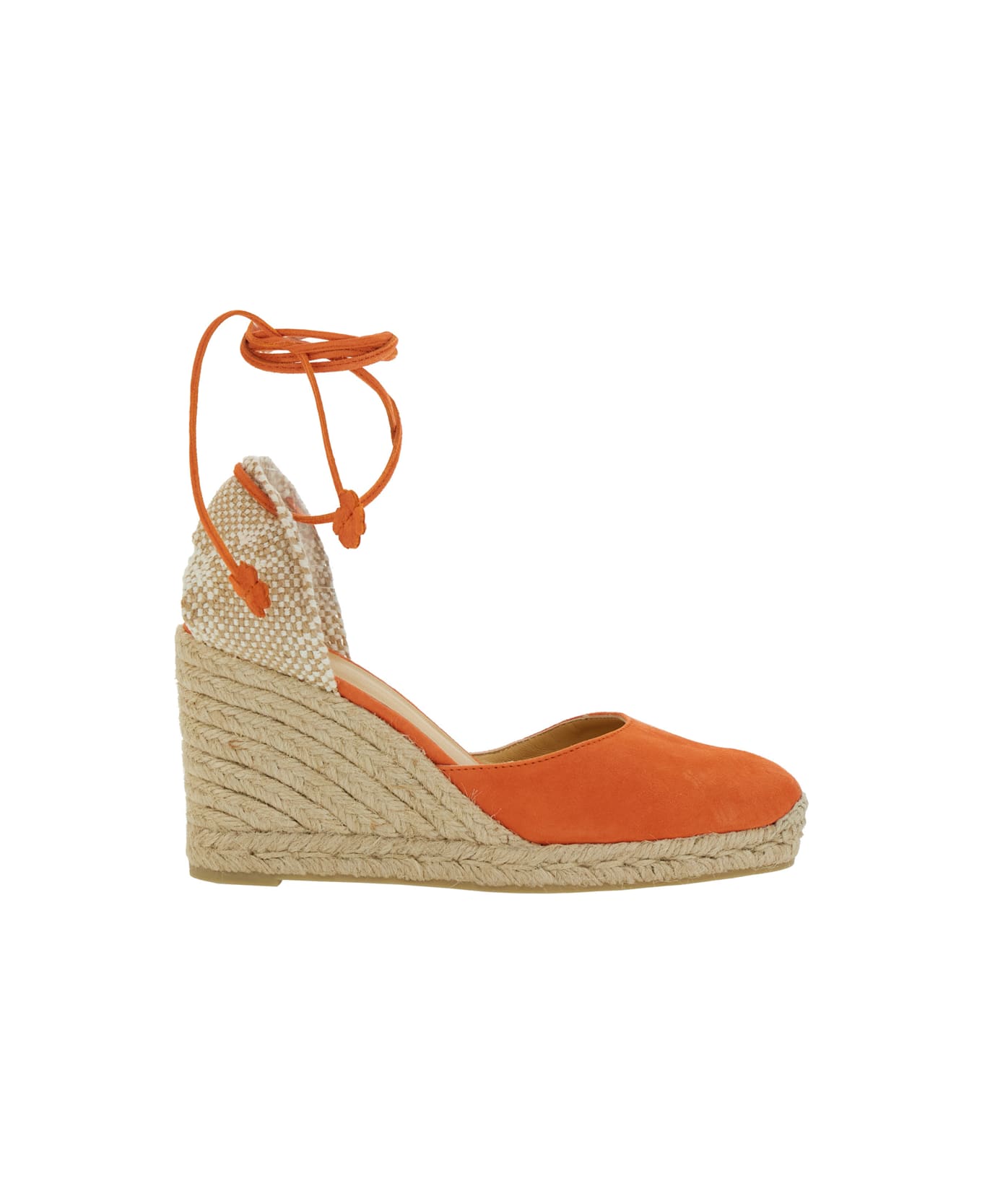 Castañer 'carina' Orange And Beige Espadrilles With Wedge