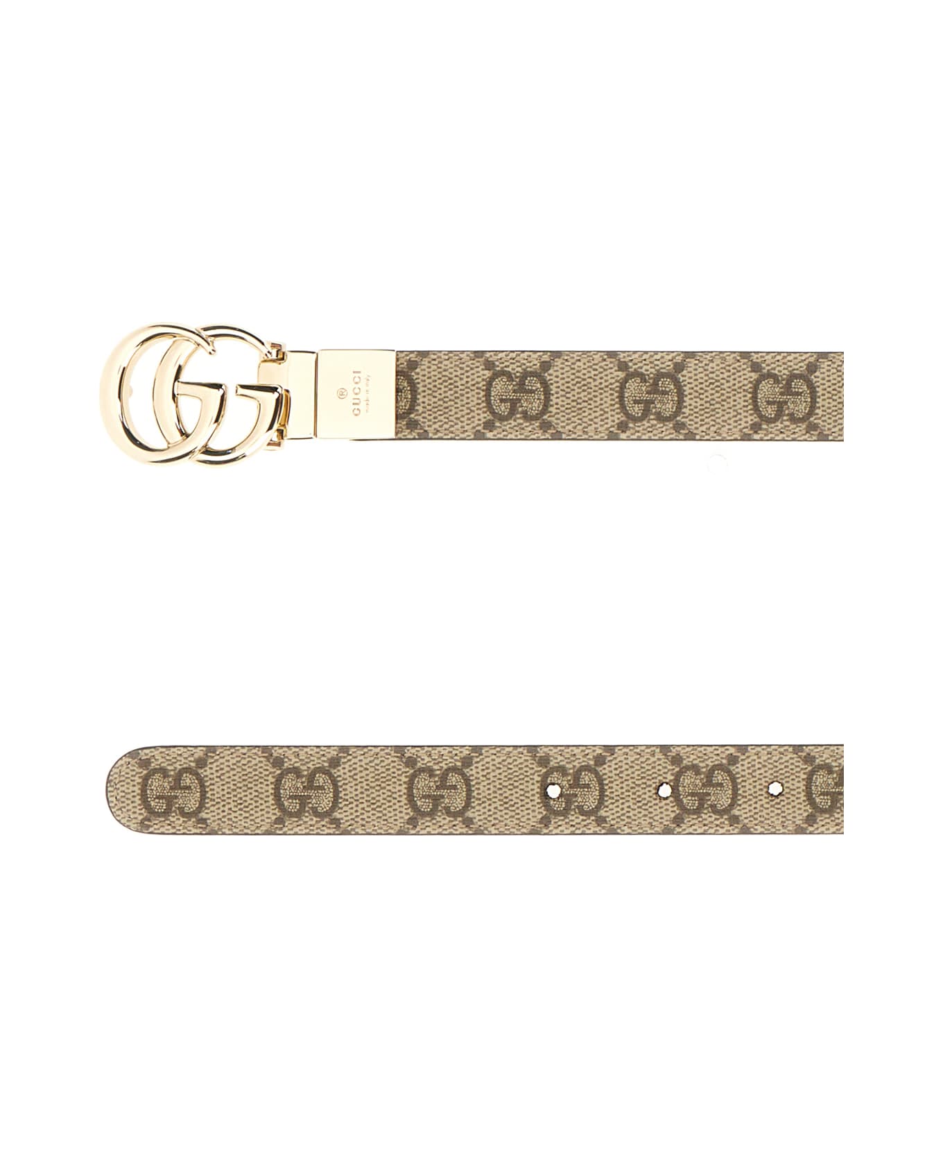 Gucci Gg Fabric Belt - BEIGE EBONY