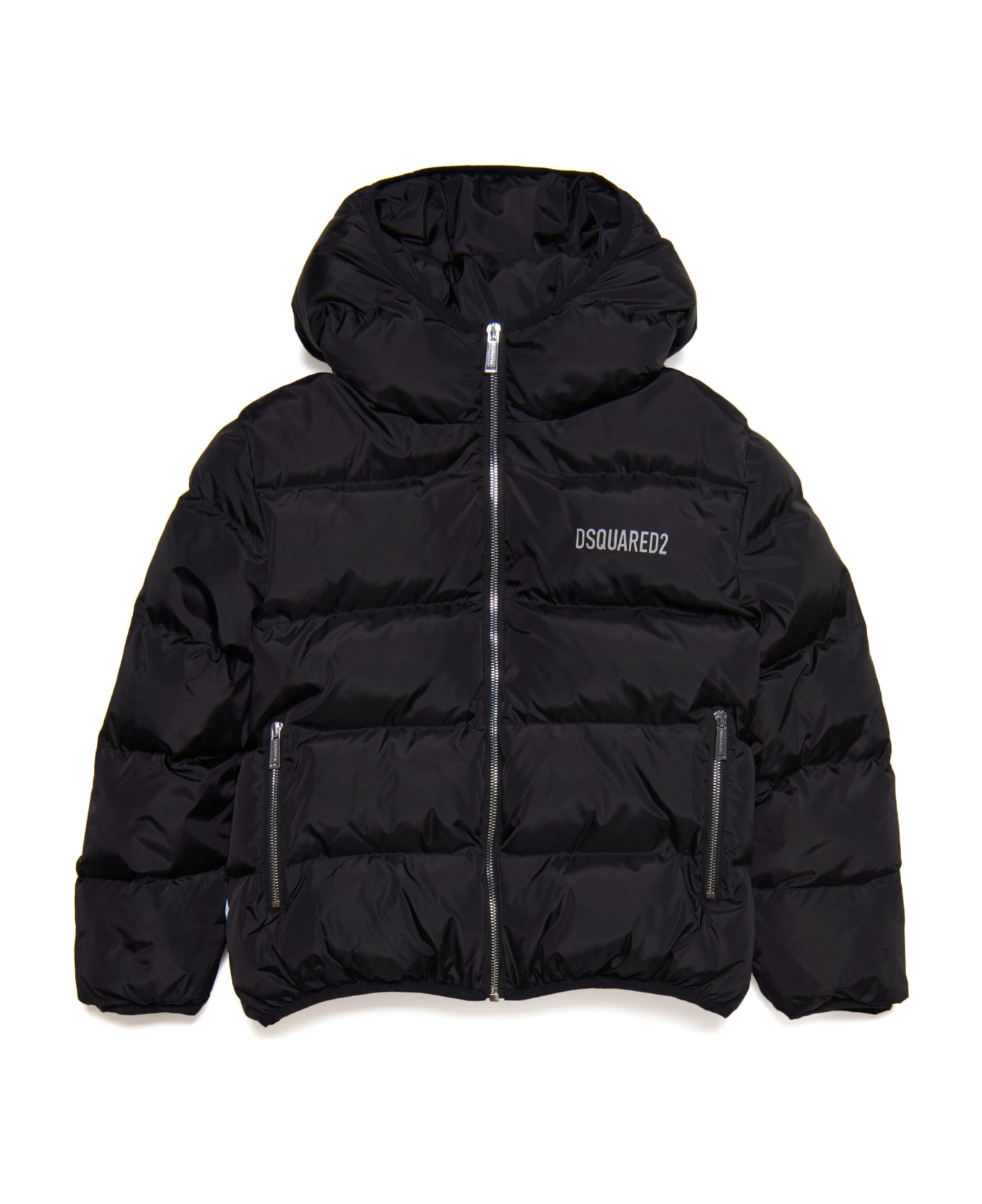 Dsquared2 D2j432u-icon Jacket Dsquared Glossy Padded Jacket With Two-tone Back And Icon Logo - Nero