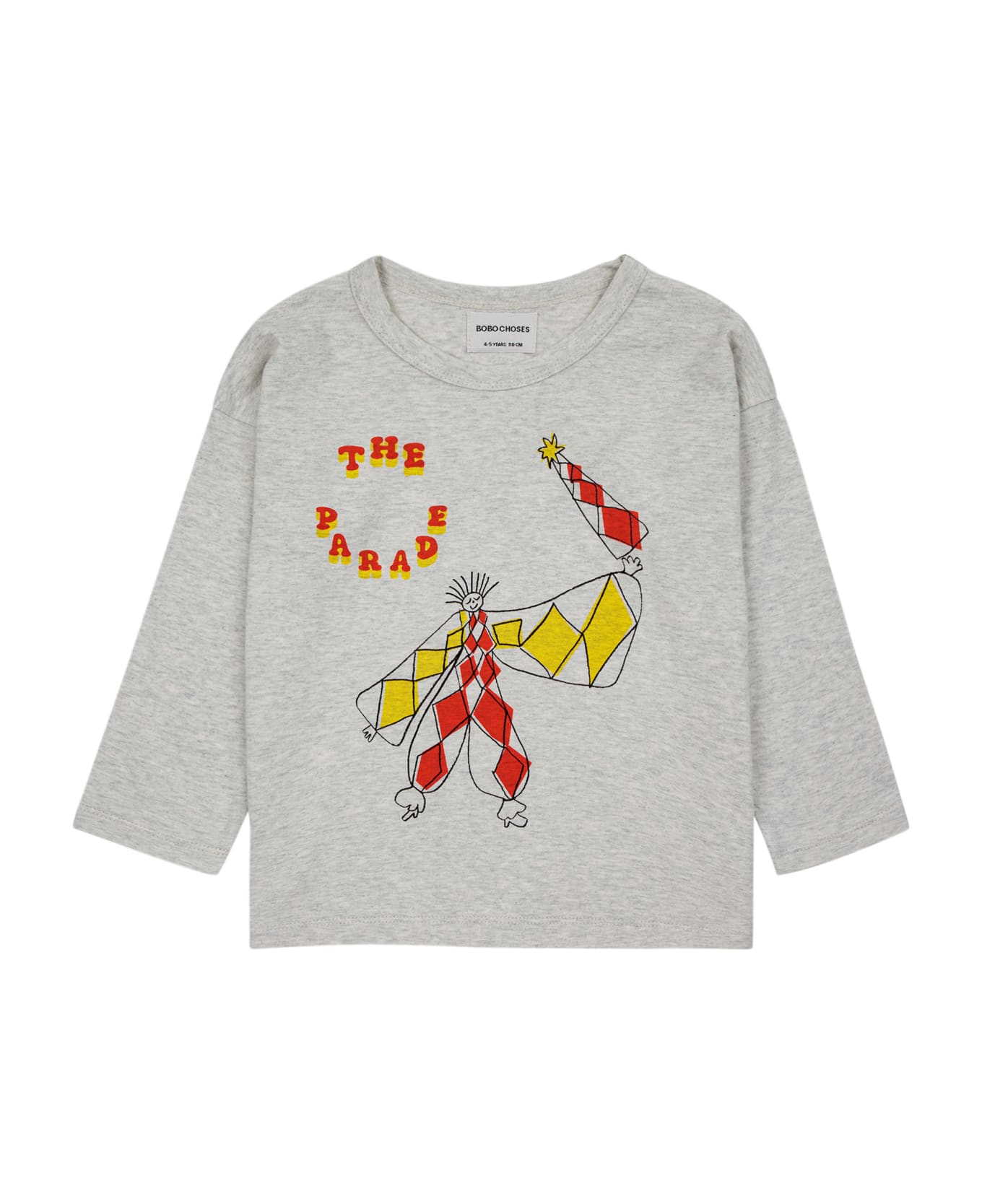 Bobo Choses Gray T-shirt For Kids With Multicolor Print - Grey