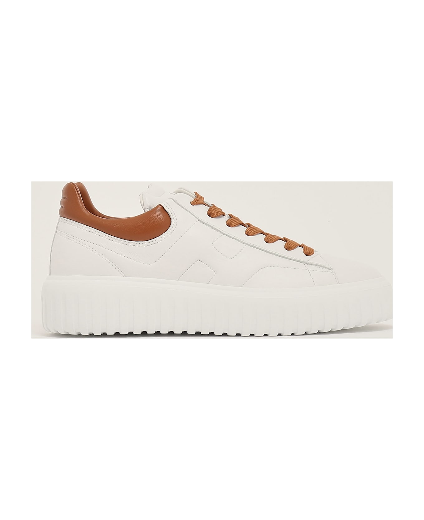Hogan H-stripes Allacciata H Sneaker - BIANCO-CAMEL