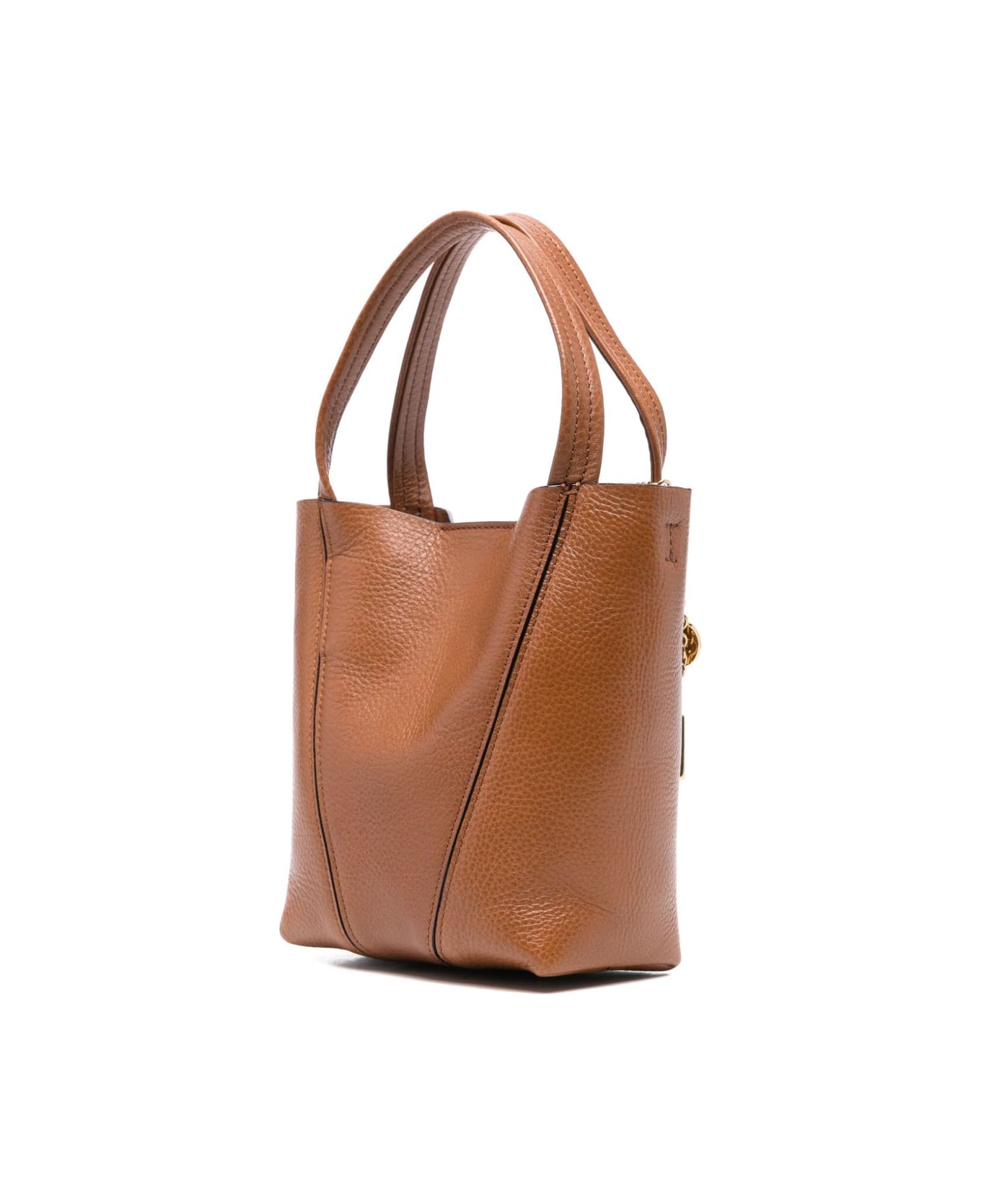 Chloé Spin Small Leather Tote - Leather Brown