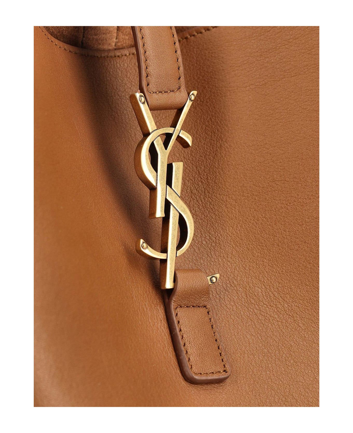 Saint Laurent Le 5 à 7 Logo Plaque Large Shoulder Bag - BUFF