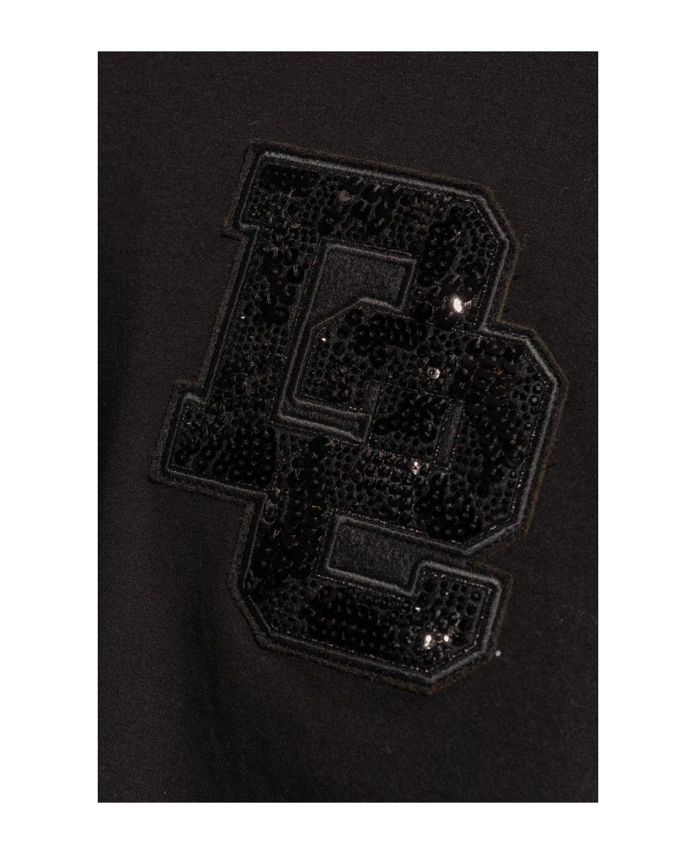Dsquared2 Sequinned Logo-patch Crewneck T-shirt - Black
