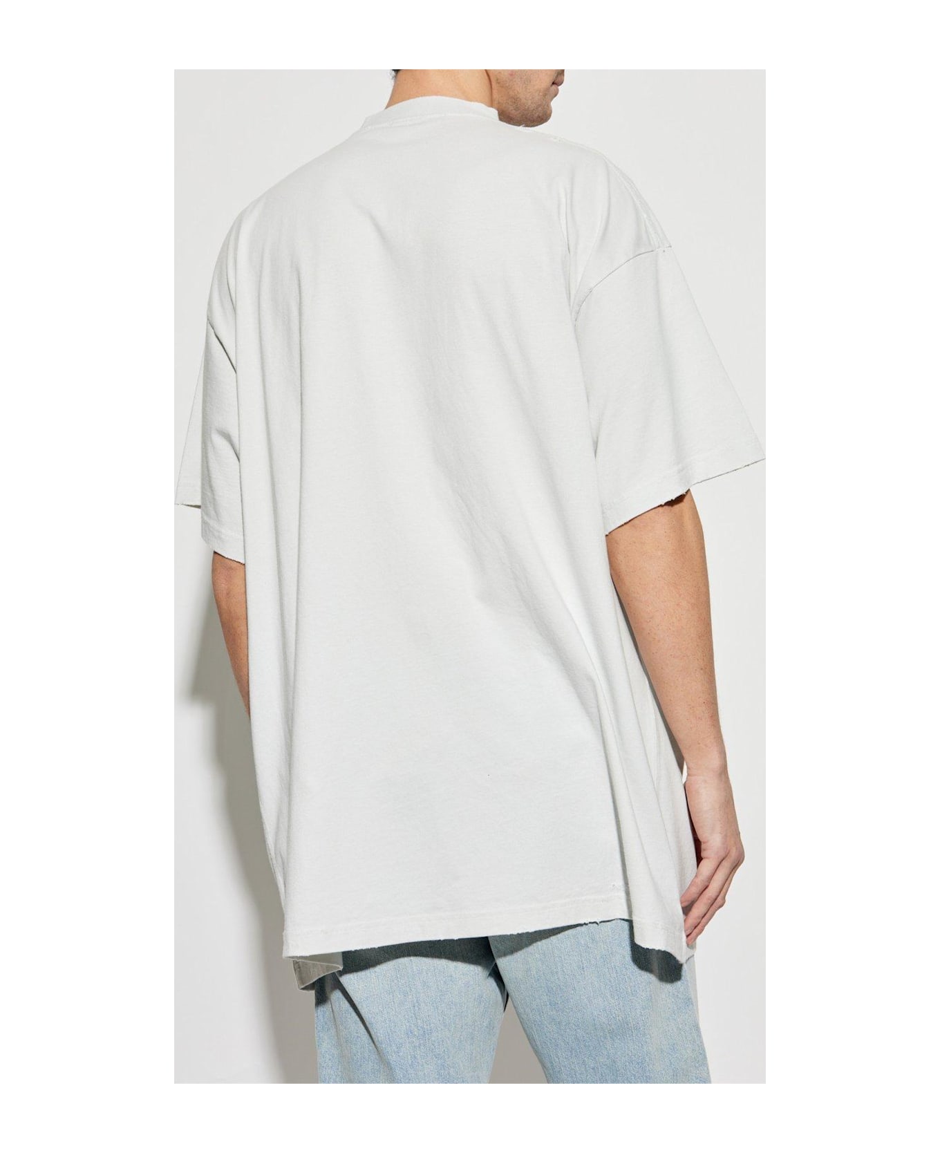 Balenciaga Light Grey Cotton Oversize T-shirt - DIRTYWHITEBLACK