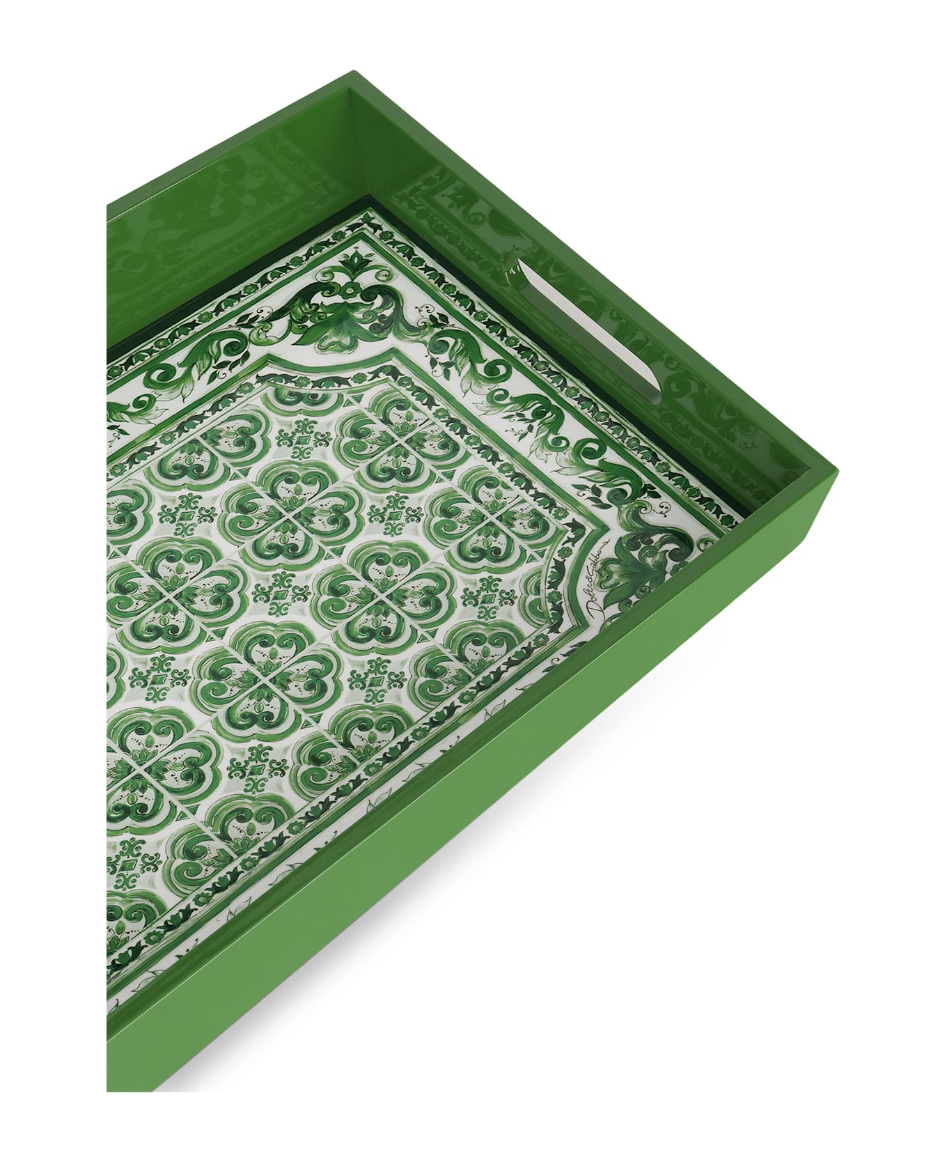 Dolce & Gabbana Rectangular Tray - Bianco e Verde