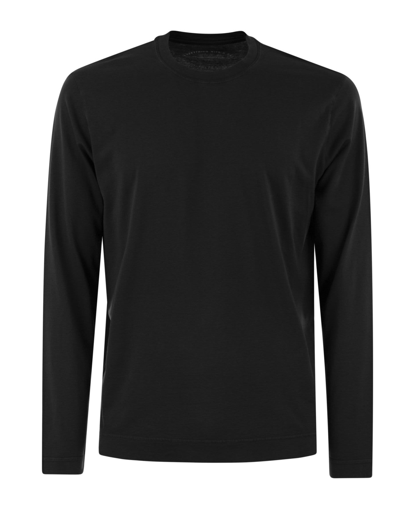 Fedeli Long-sleeved Cotton T-shirt - Black シャツ