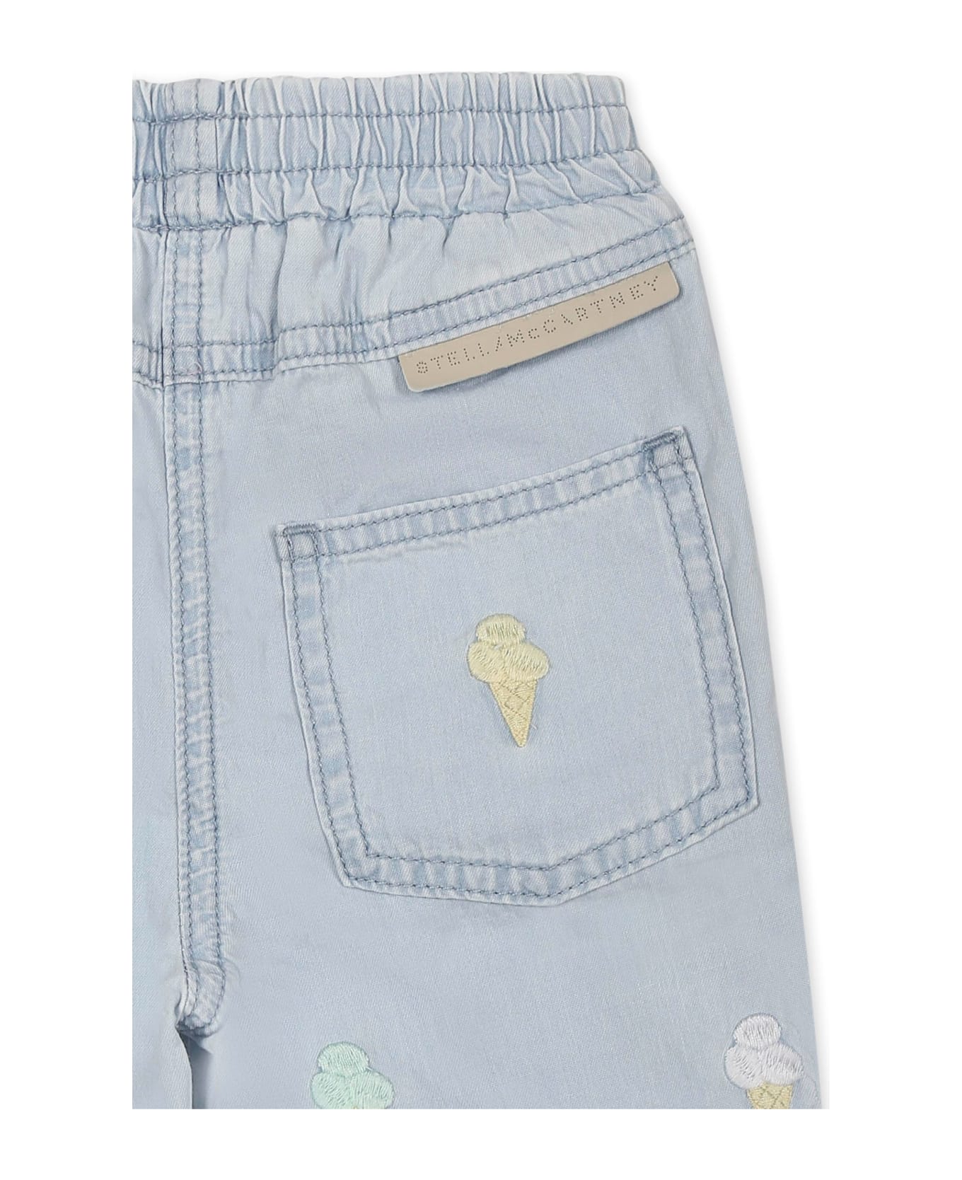 Stella McCartney Kids Denim Jeans For Baby Girl With Ice Cream - Denim