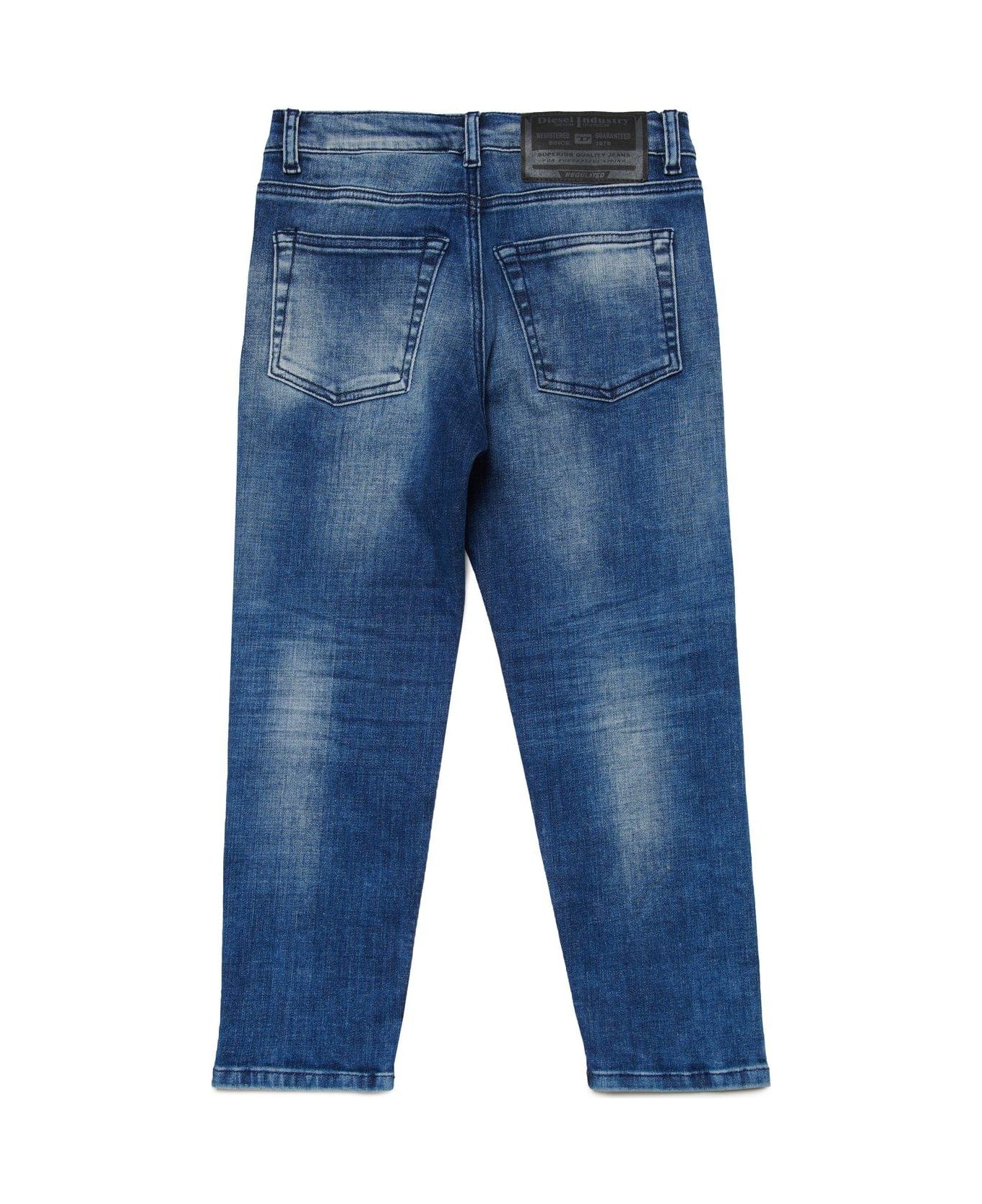 Diesel D-lucas-j Distressed Straight-leg Jeans - Blu Denim
