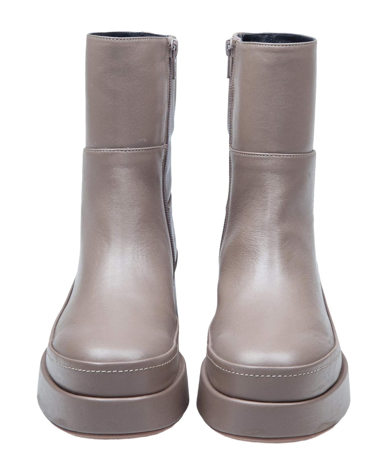 Paloma Barceló Danube Ankle Boot In Taupe Leather - Taupe