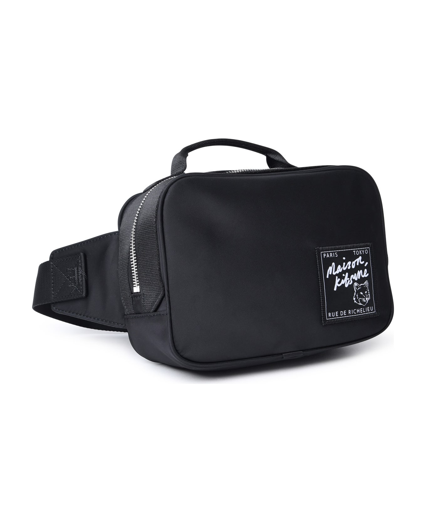 Maison Kitsuné Black Polyamide Belt Bag - Black バッグ