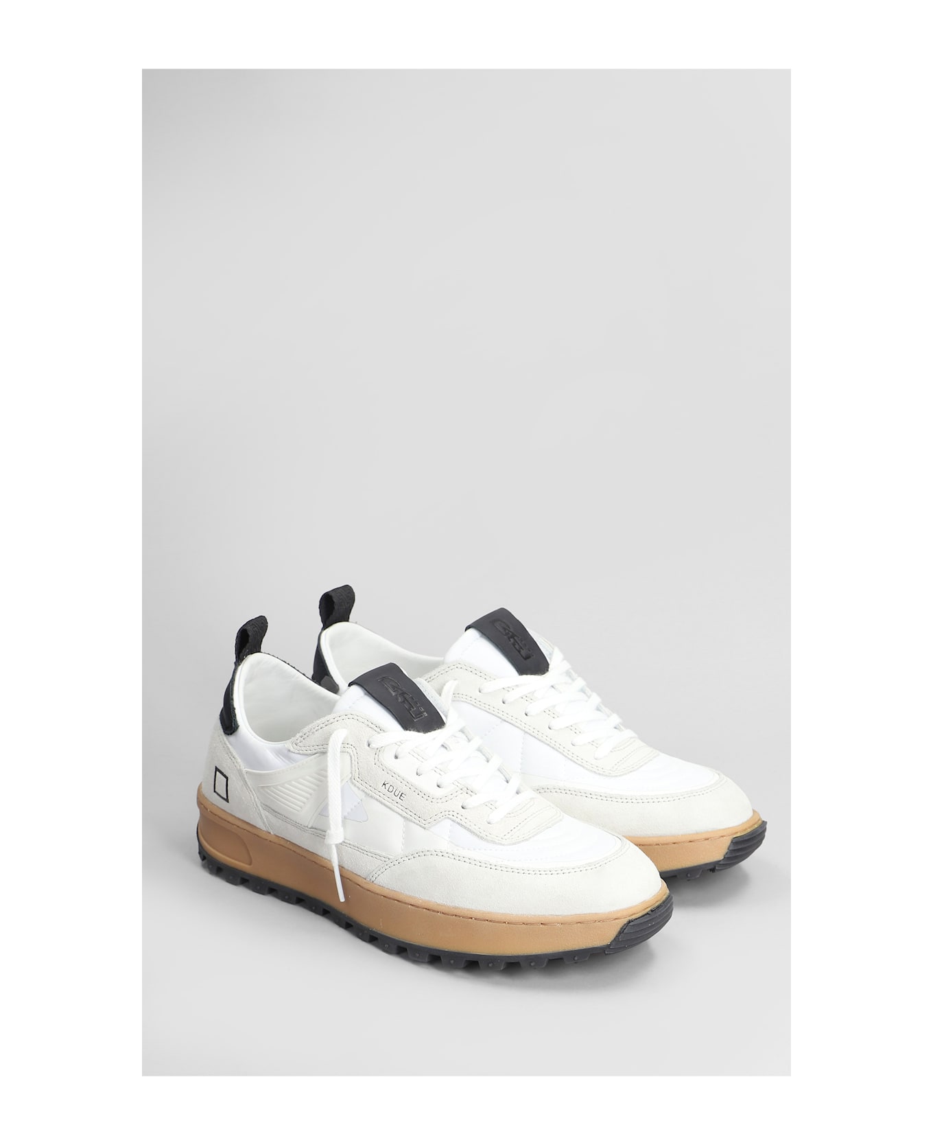 D.A.T.E. Kdue Outdor Sneakers In White Suede And Fabric - white