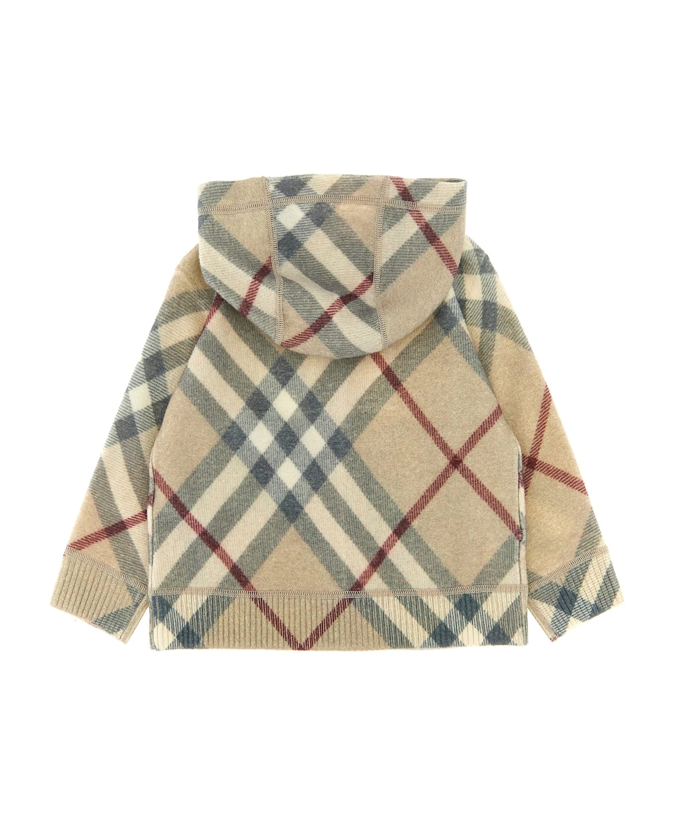 Burberry Check-hooded Cardigan - Beige