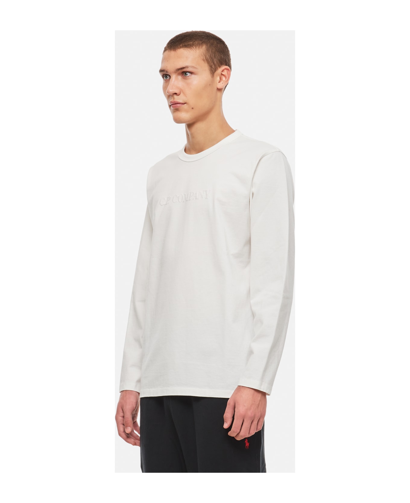 C.P. Company Long Sleeve Crewneck T-shirt - White フリース