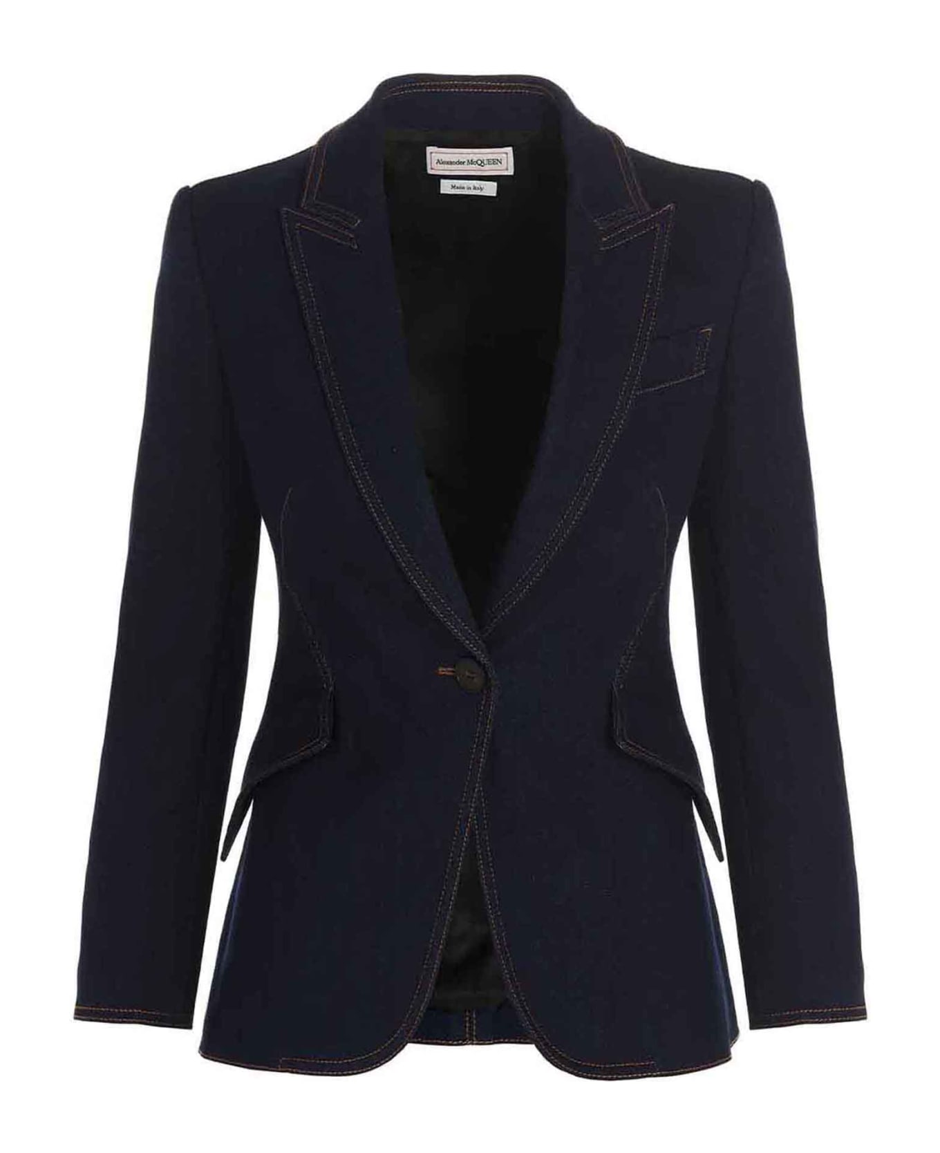 Alexander McQueen Denim Blazer - Blue