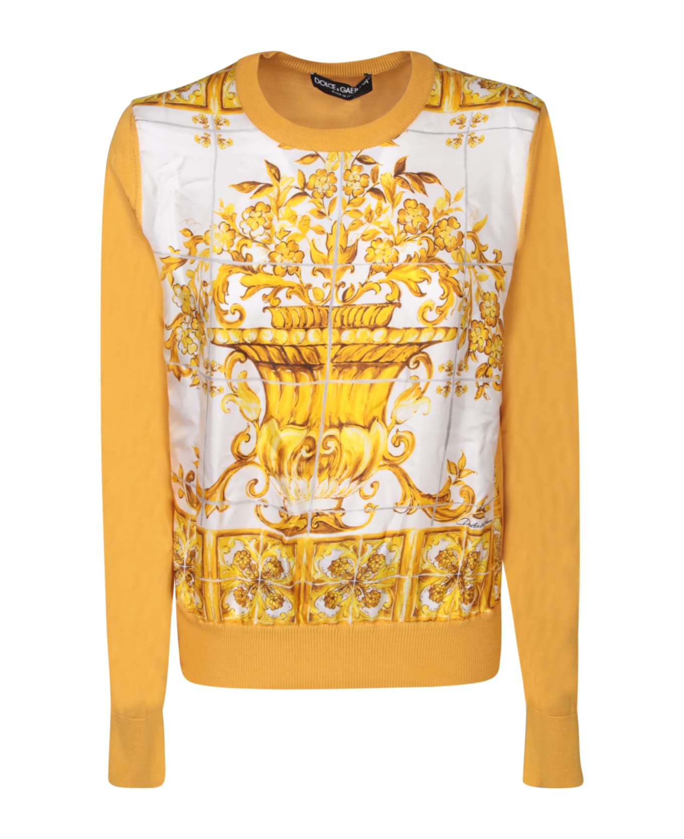 Dolce & Gabbana Maiolica Yellow Sweater - Yellow