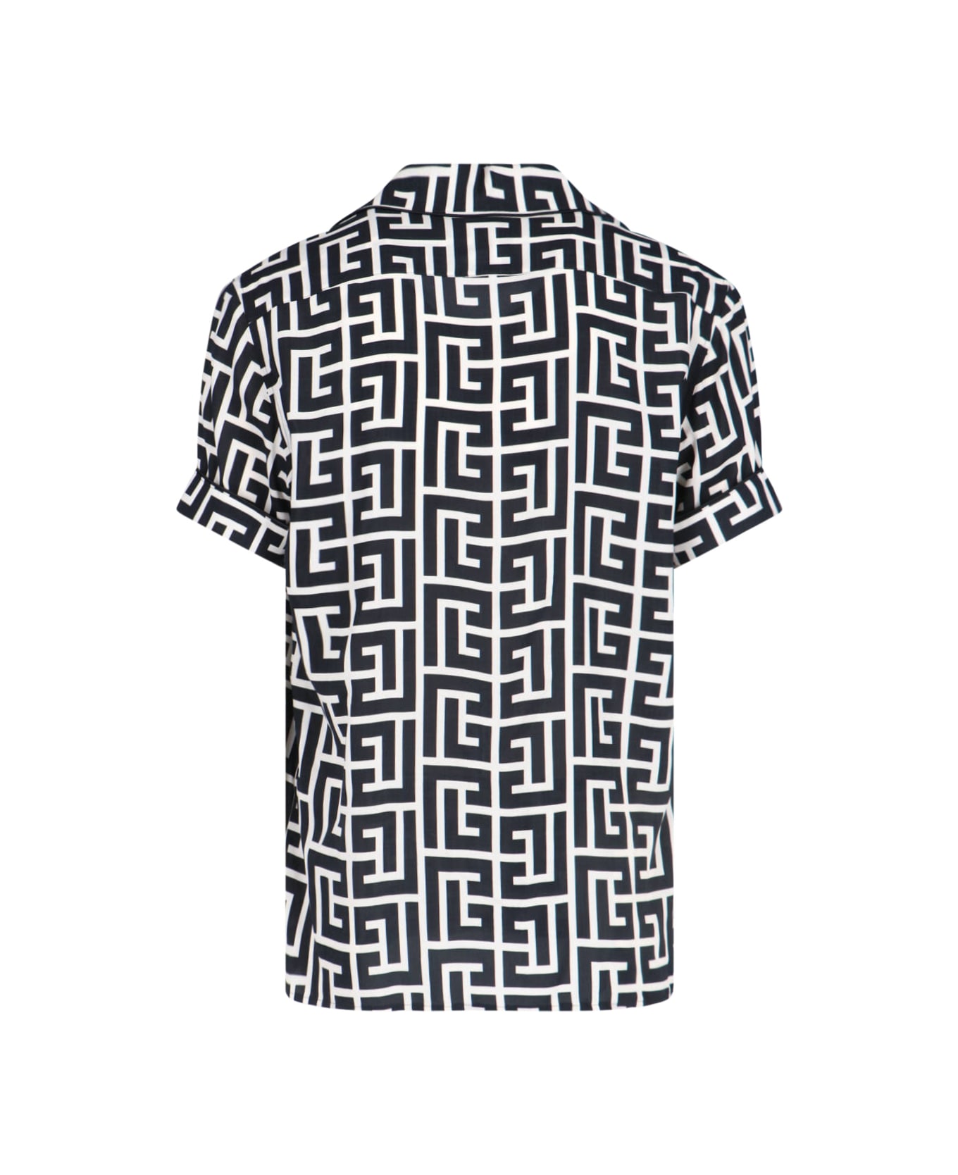 Balmain 'monogram' Printed Shirt - Ivoire/noir