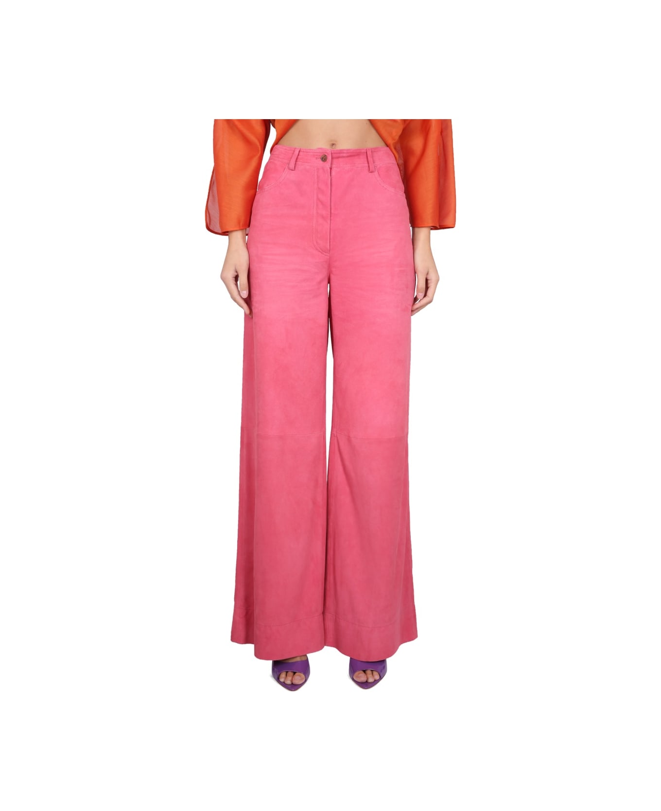 Alberta Ferretti Wide Pants - FUCHSIA