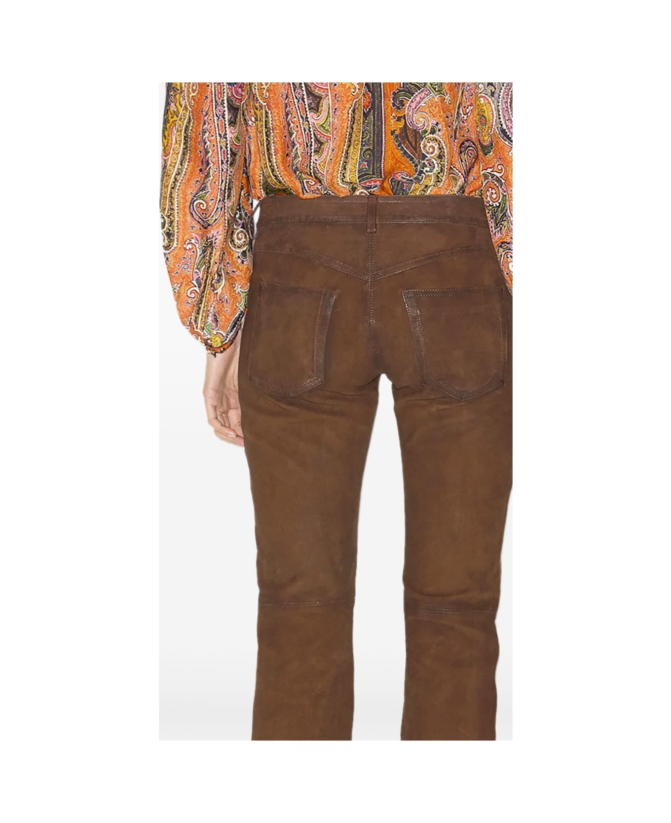 Isabel Marant Vanel Suede Leather Trousers - Brown