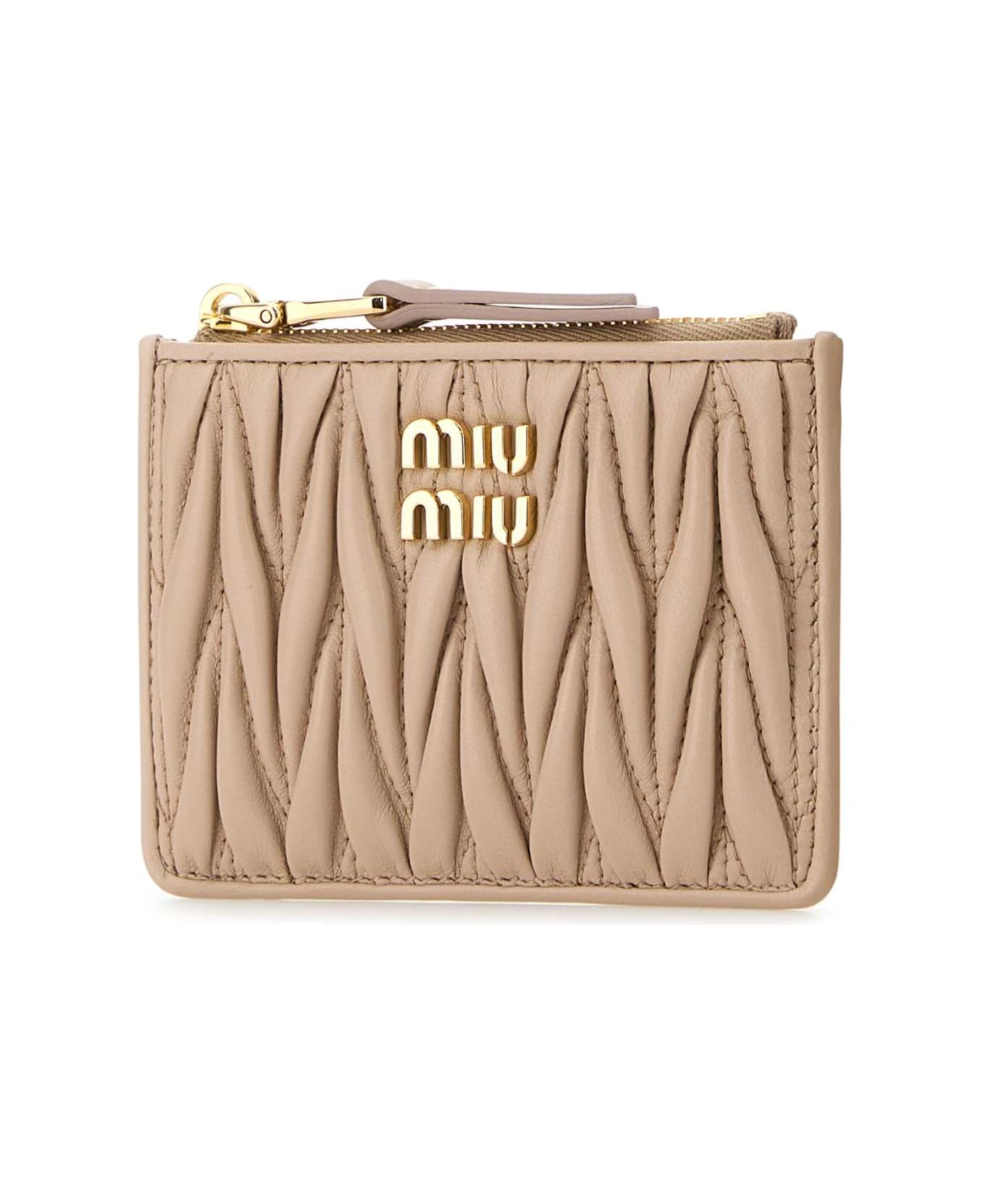 Miu Miu Powder Pink Nappa Leather Card Holder - CIPRIA