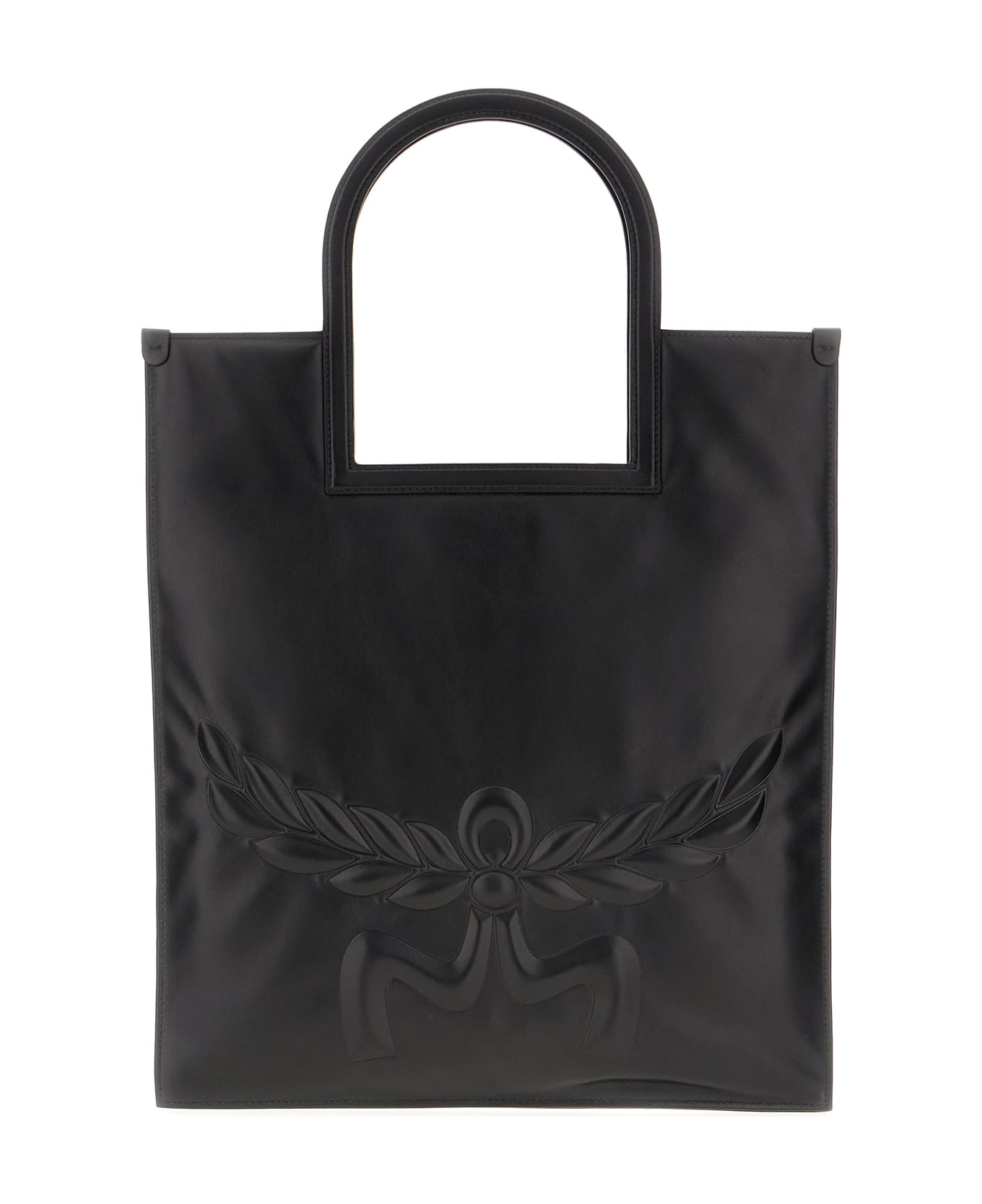 MCM Black Nappa Leather Medium Aren Fold Shopping Bag - BK