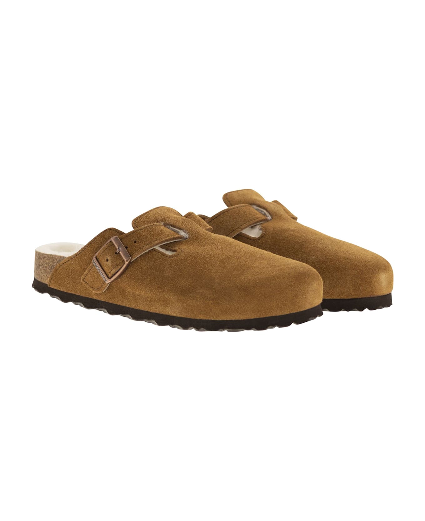 Birkenstock Boston - Sabot With Fur Lining - Brown