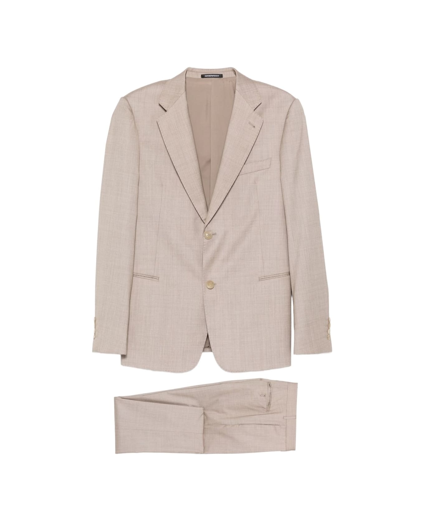 Emporio Armani Wool Single-breasted Suit - Brown