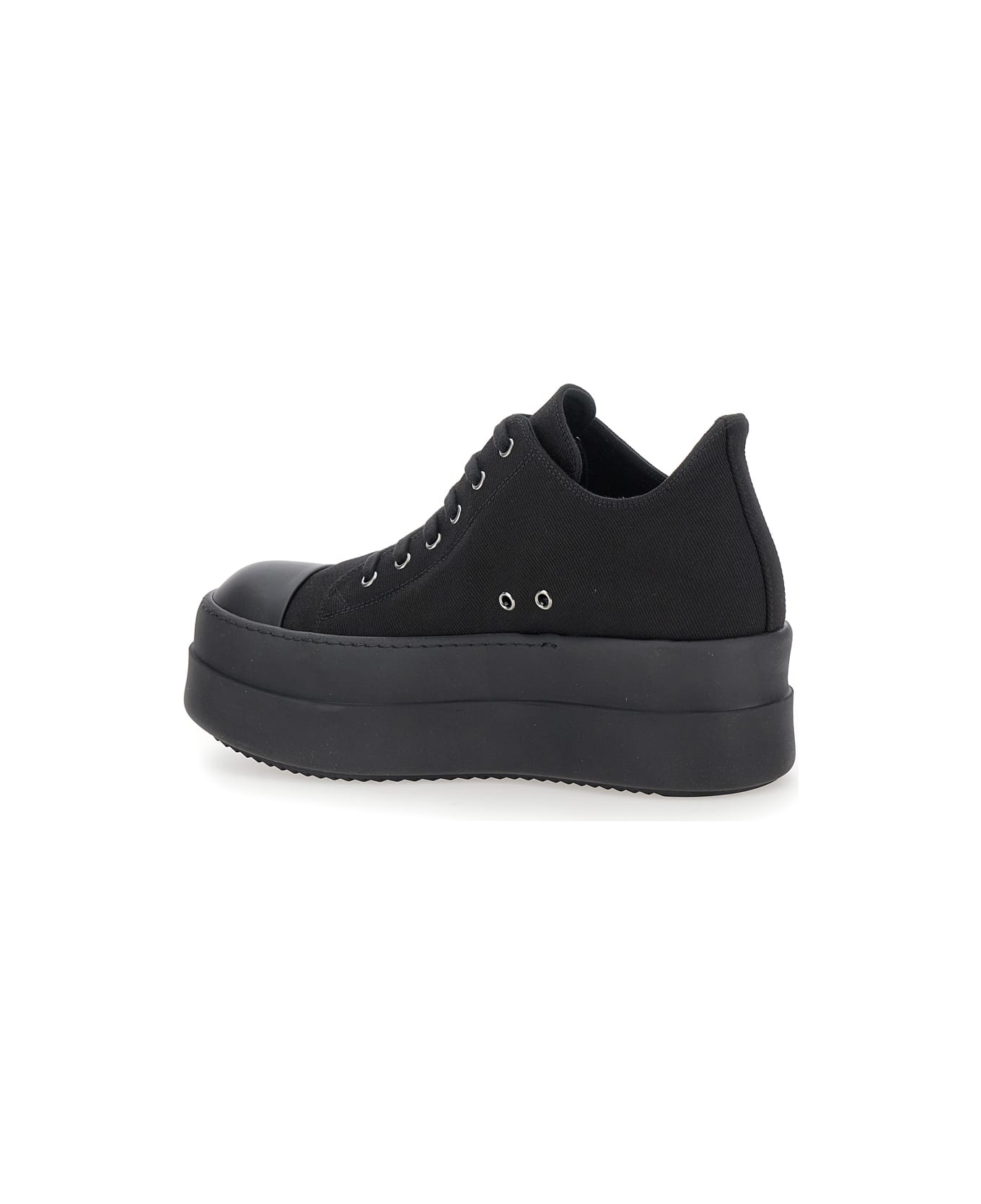 DRKSHDW Black Low Top Sneakers With Double Bumper In Cotton Man - Black