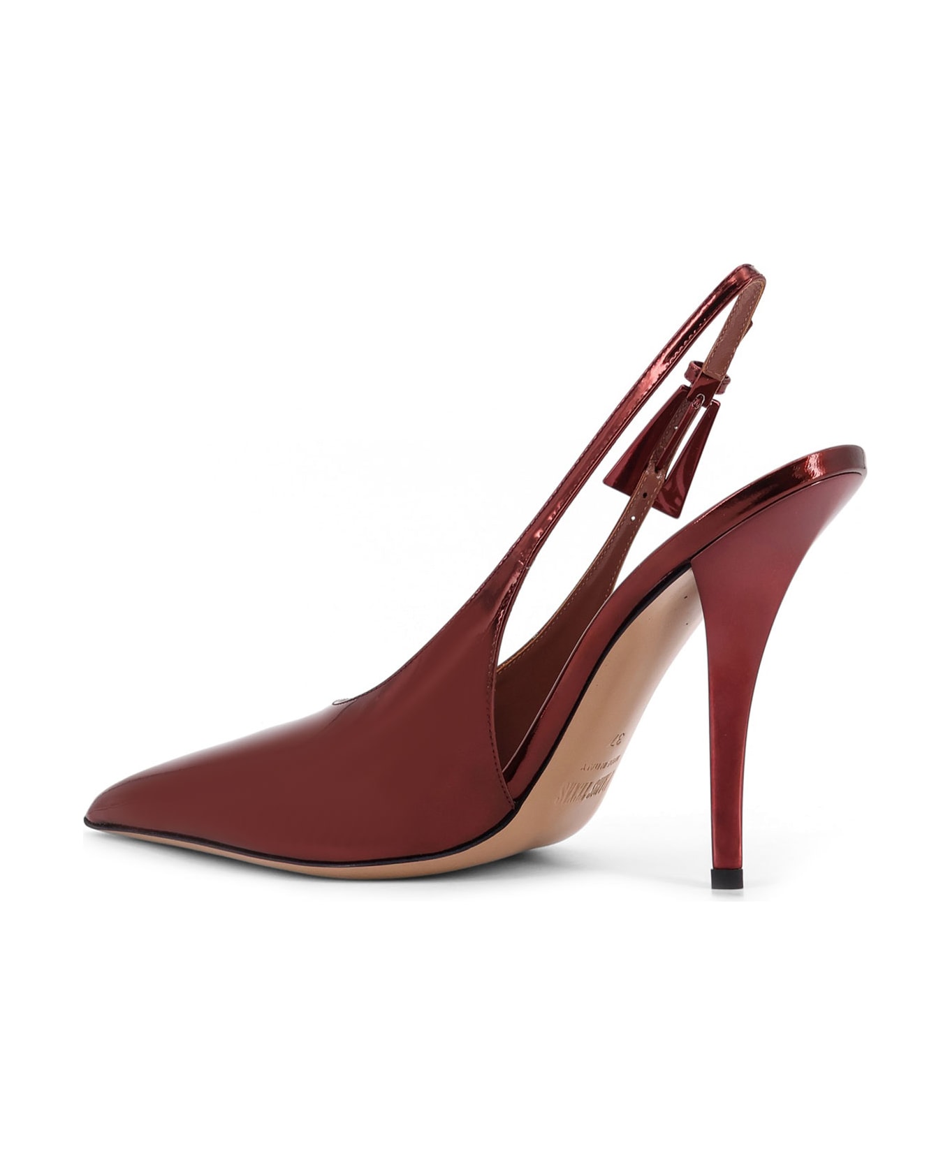 Paris Texas Jessica Slingback Mirror Leather Pumps - WINE